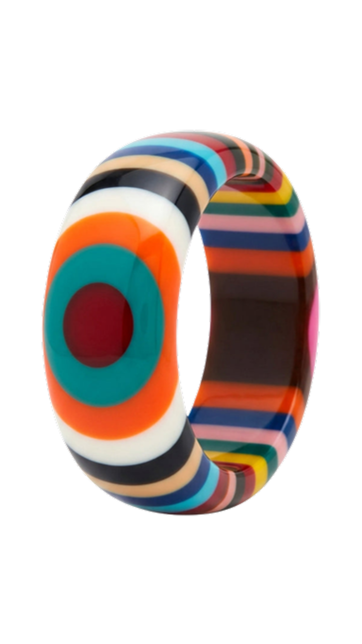 Multi Color Resin Bracelet, full view on white
