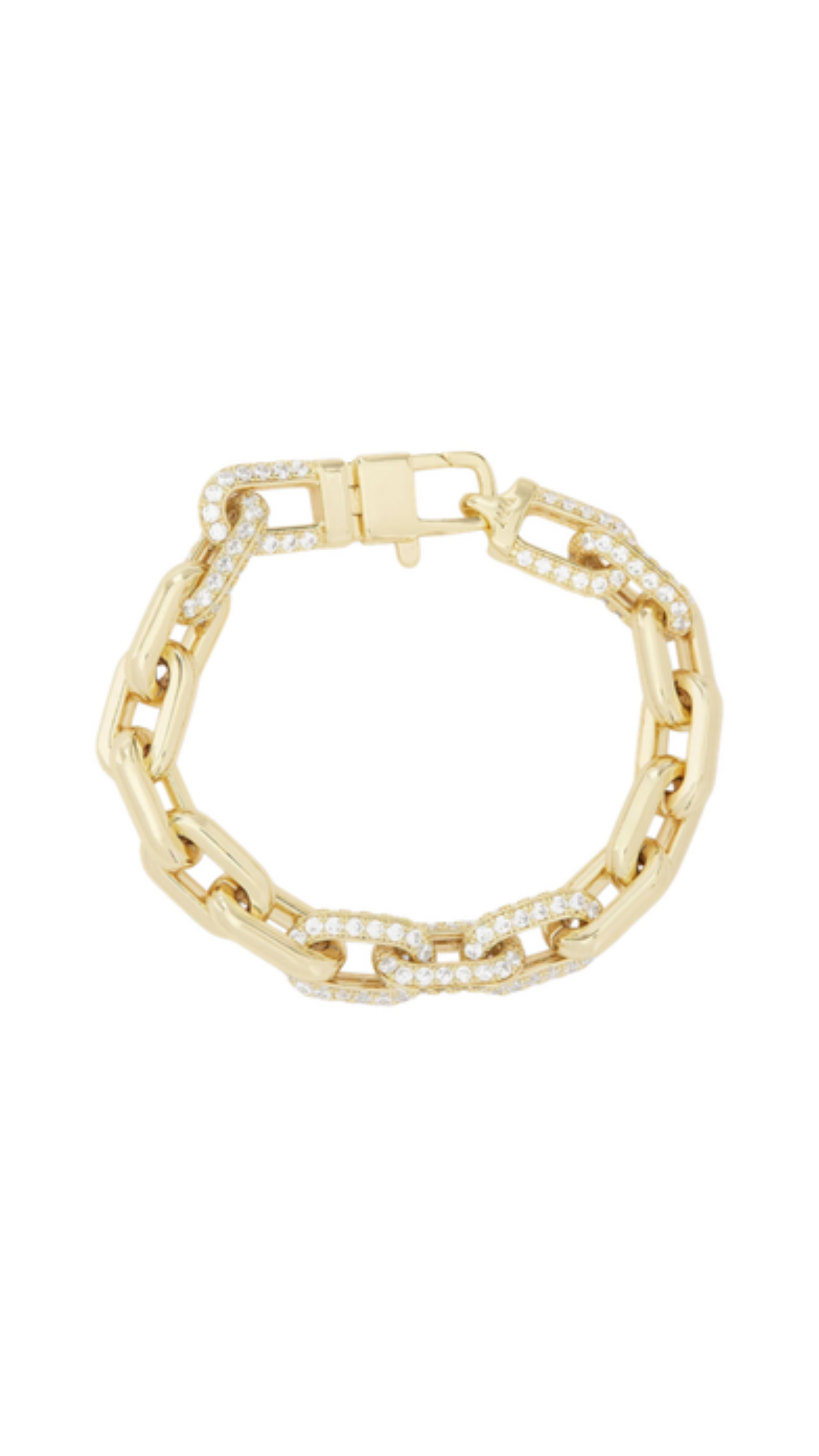 Frankie Pave Chain Bracelet, full view on white