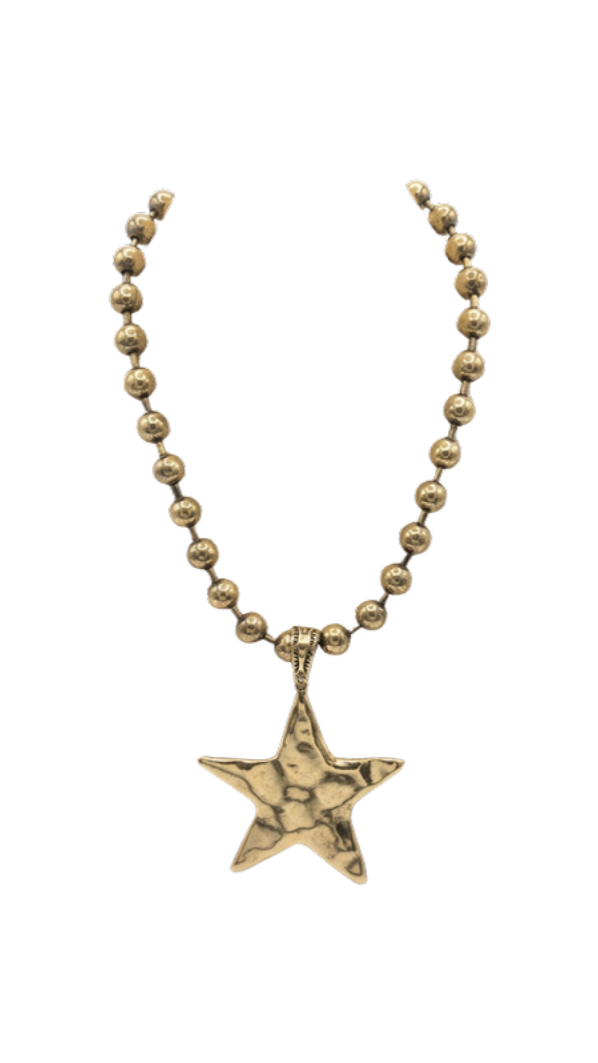 XL Star Necklace, full view on white