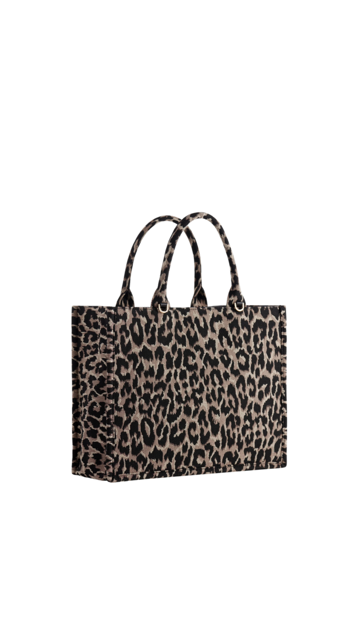 Leopard Tote, full view on white