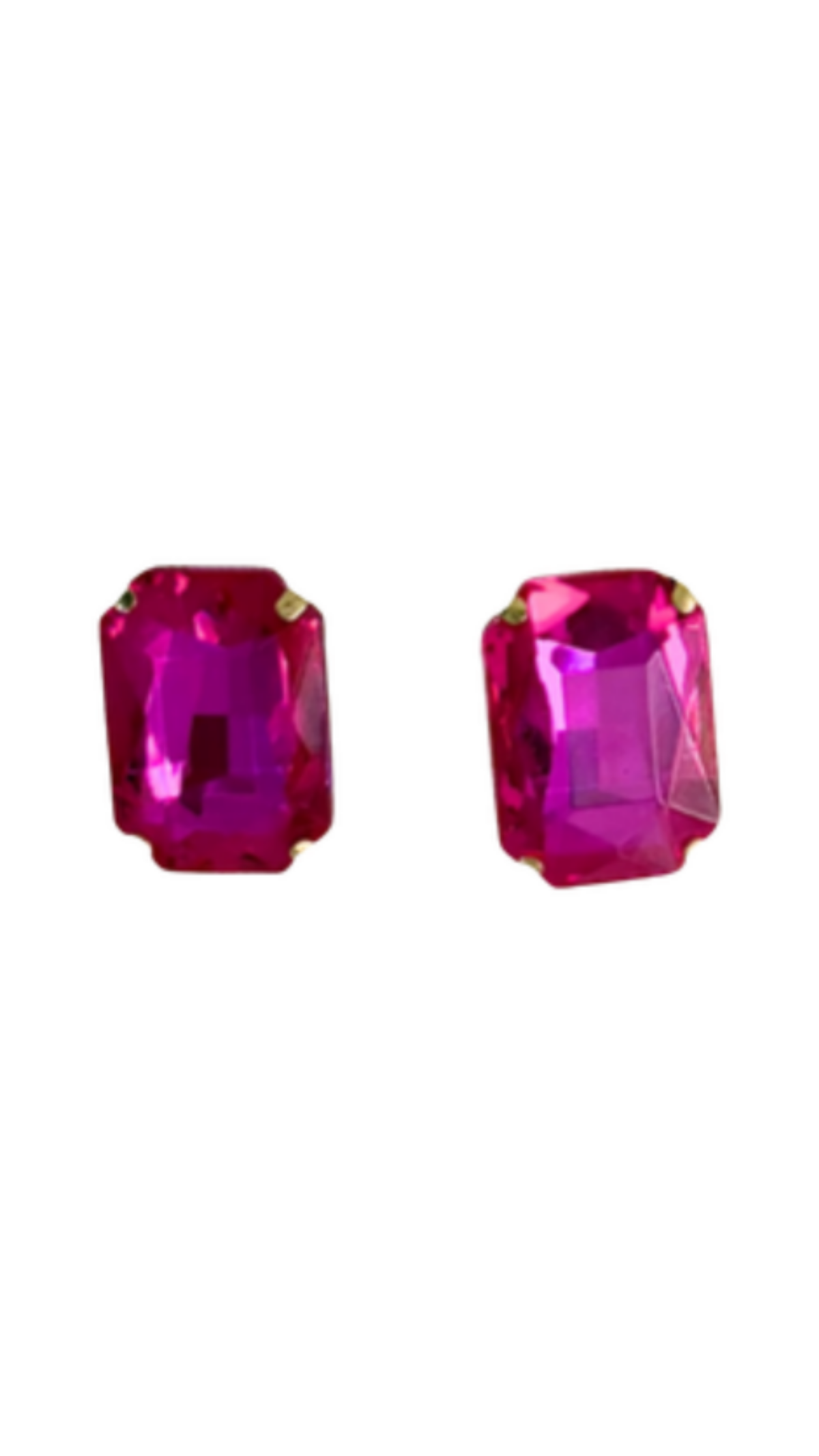 Rhinestone Earrings Large, full view on white