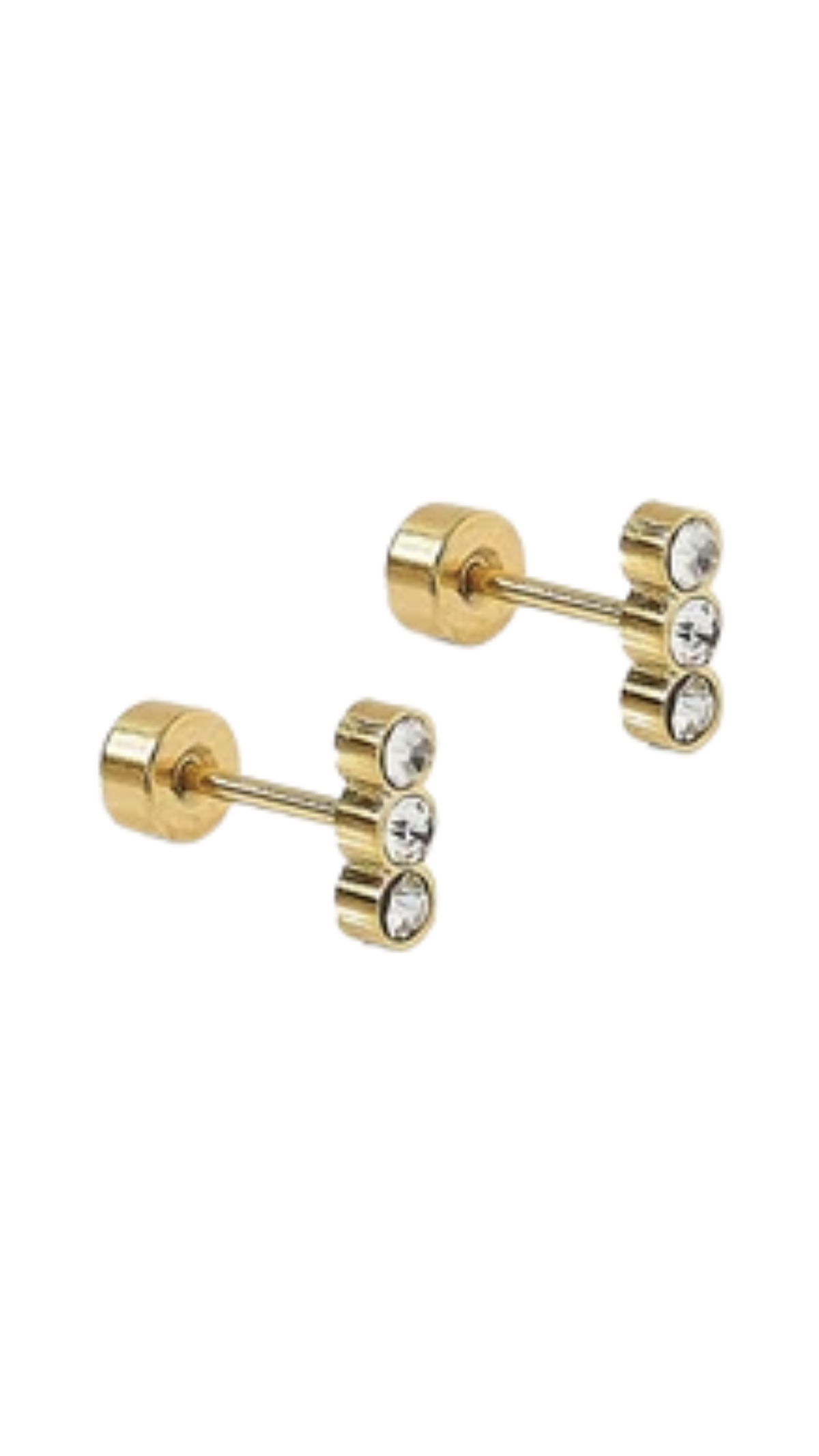 Screwback Stud Earrings/Poppy, full view on white