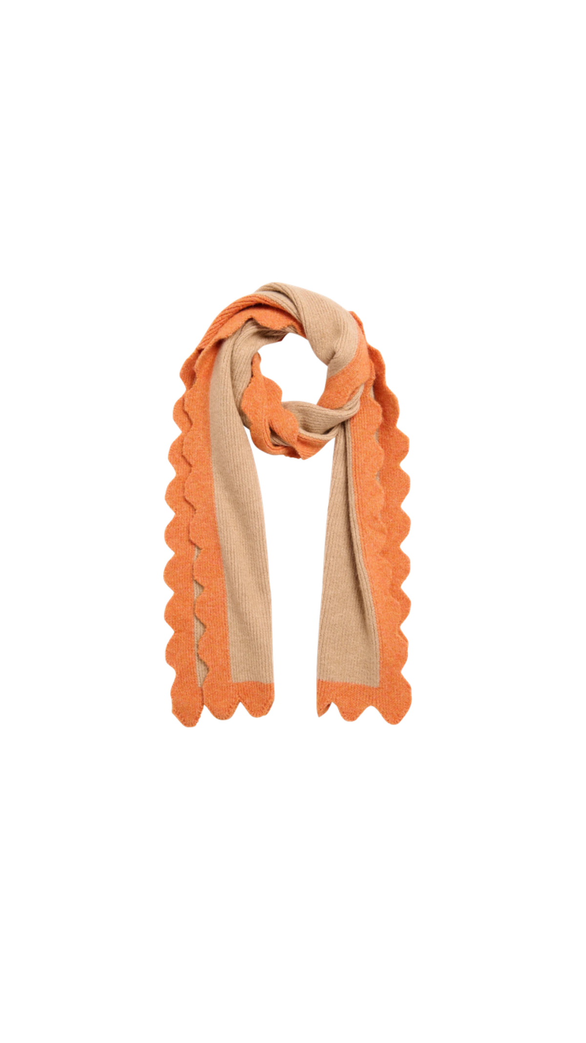 Melody Scarf/Tan, full view on white