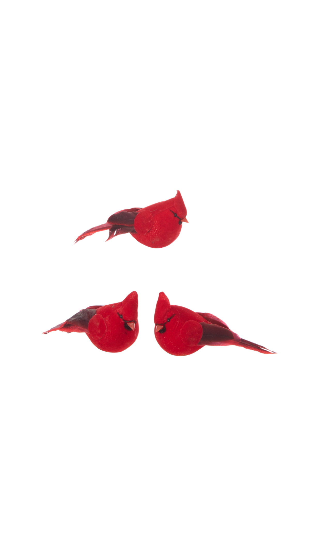 4.5" Clip-On Cardinal Ornament, full view on white