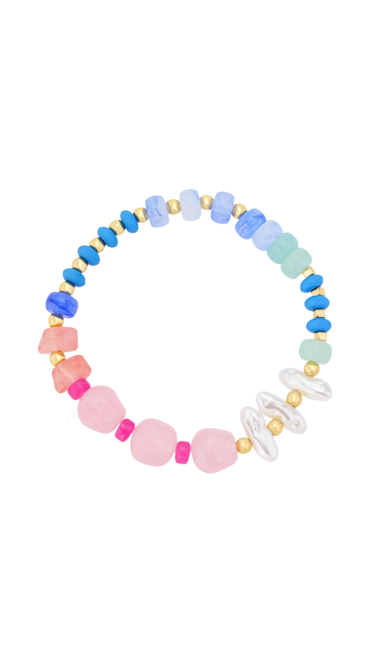 Marble Nugget Stretch Bracelet, full view on white