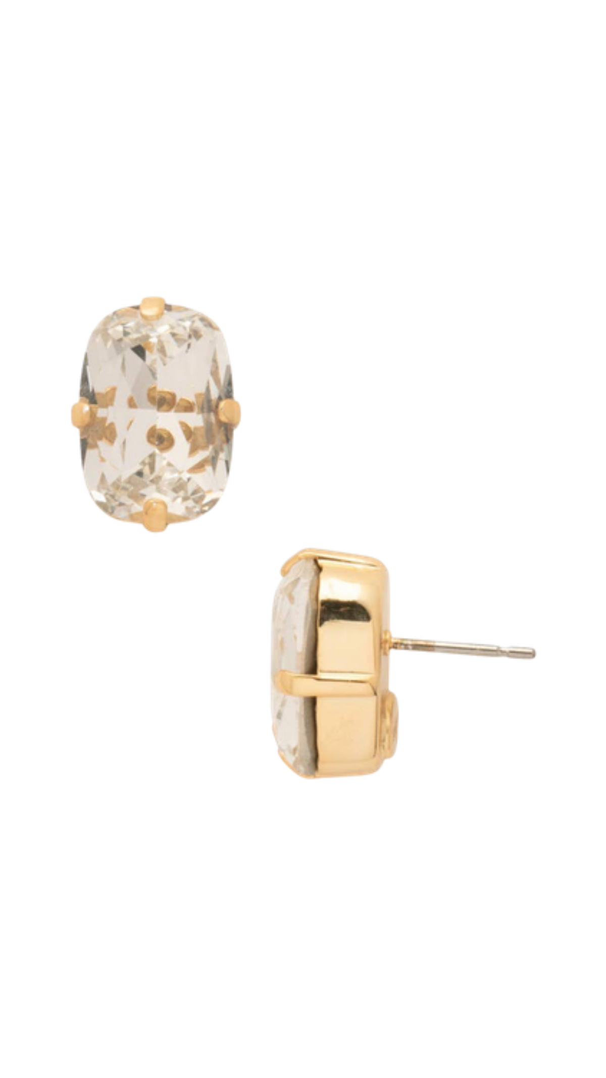 Nia Oval Stud Earrings, full view on white