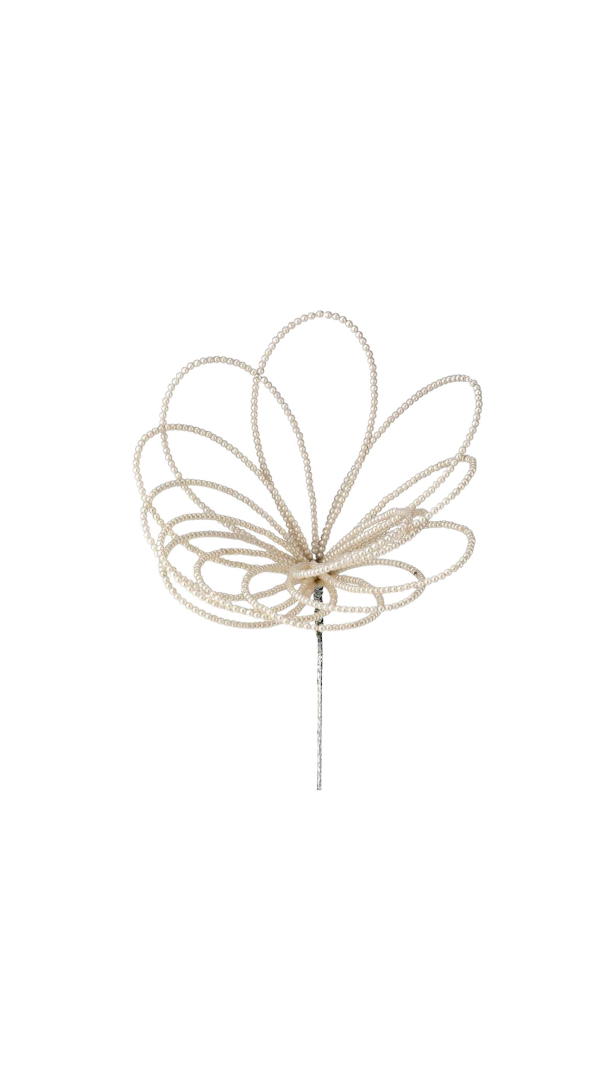 Pearl Bead Wire Spray - Pearl White (20"), full view on white