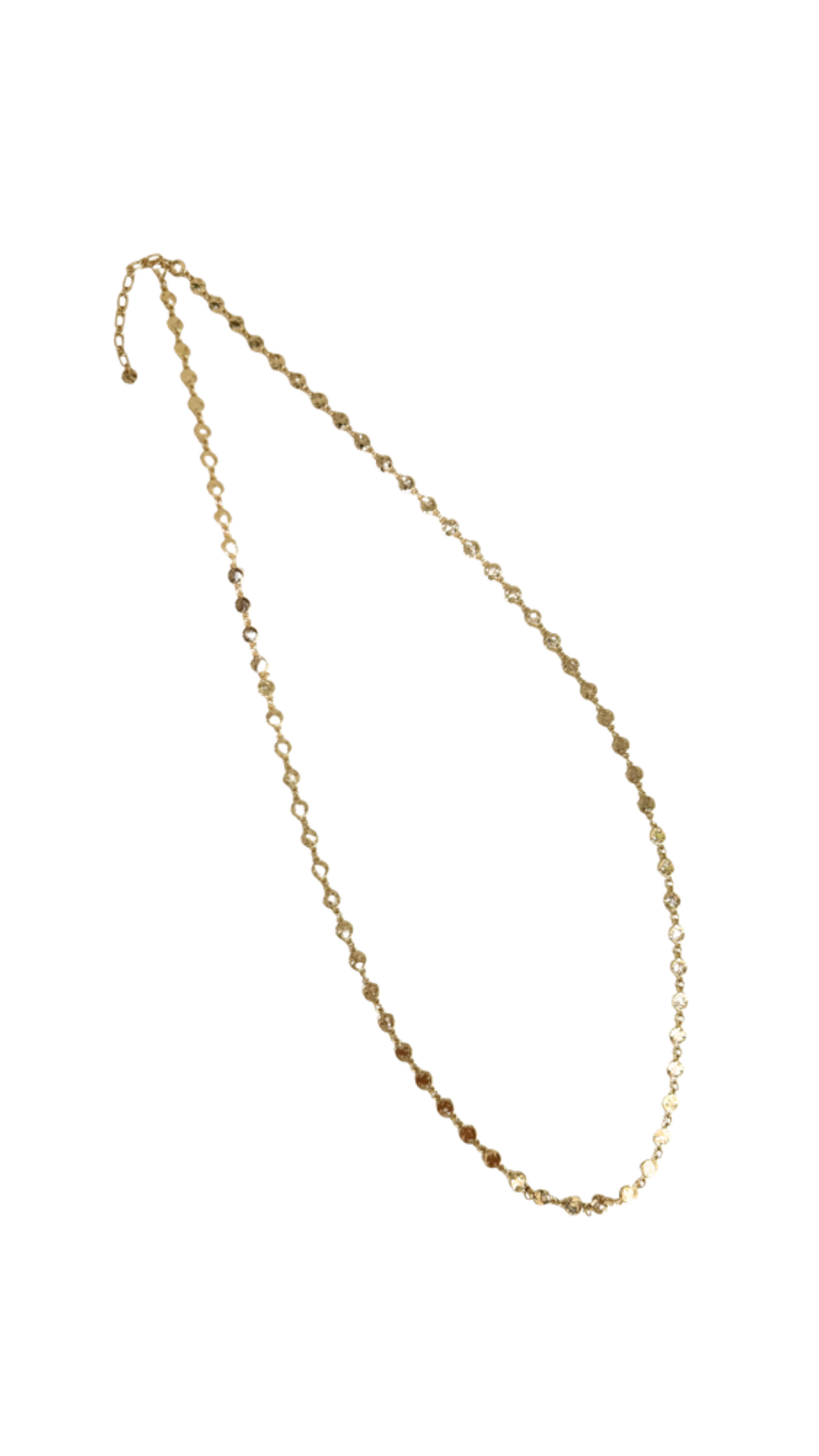 Gold Chain Necklace, full view on white