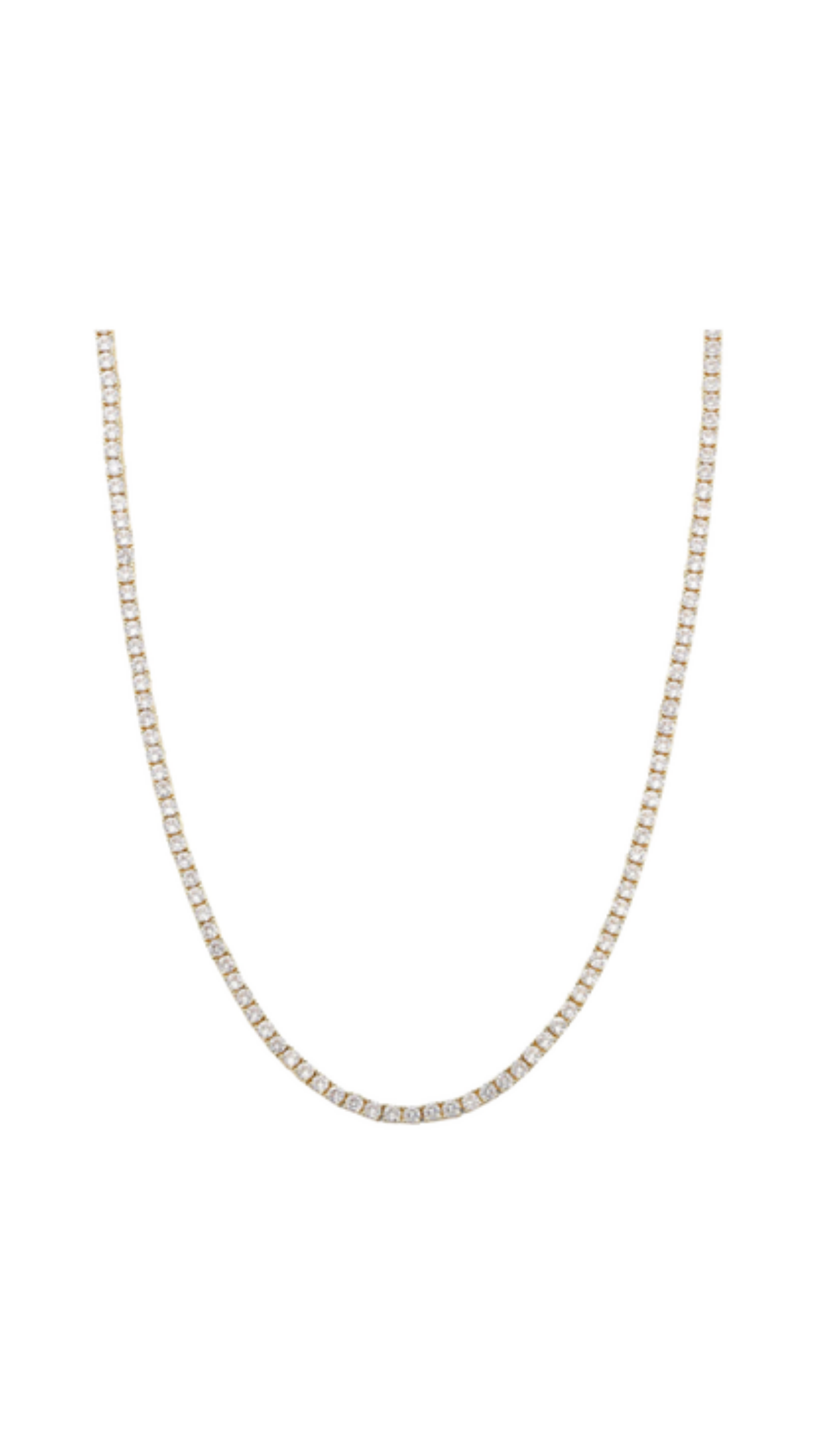 Heiress Tennis Necklace 17", full view on white
