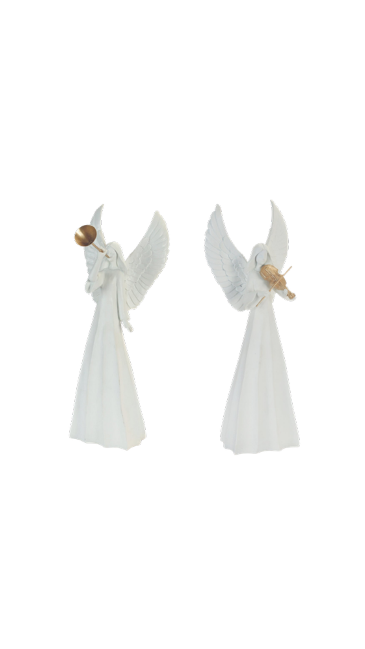 12.75" Angel with Instrument, full view on white