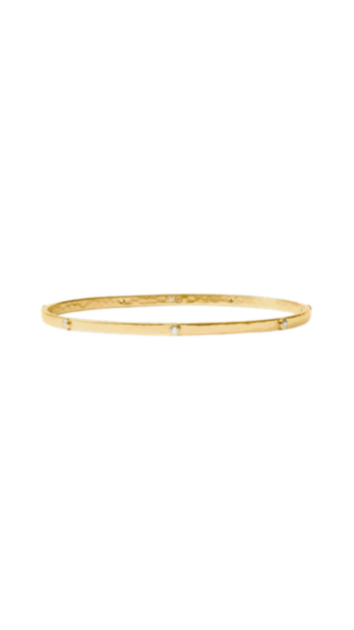 Crescent Stone Bangle/Cubic Zirconia, full view on white