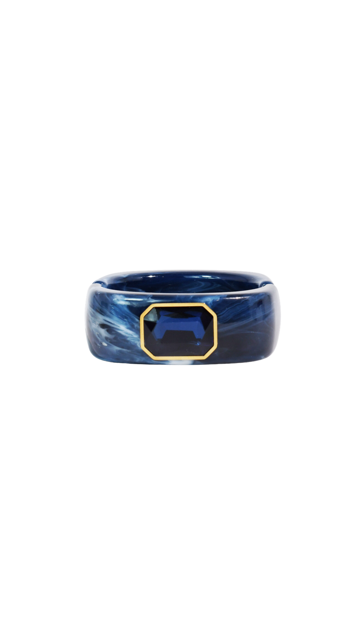 The Gemma Cuff Bracelet/Navy, full view on white
