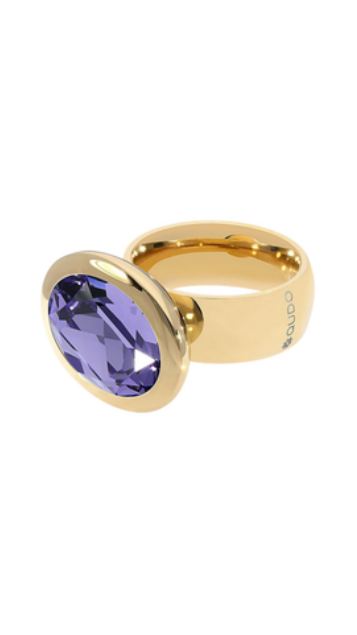 Tivola Big Crystal Ring - Tanzanite, full view on white