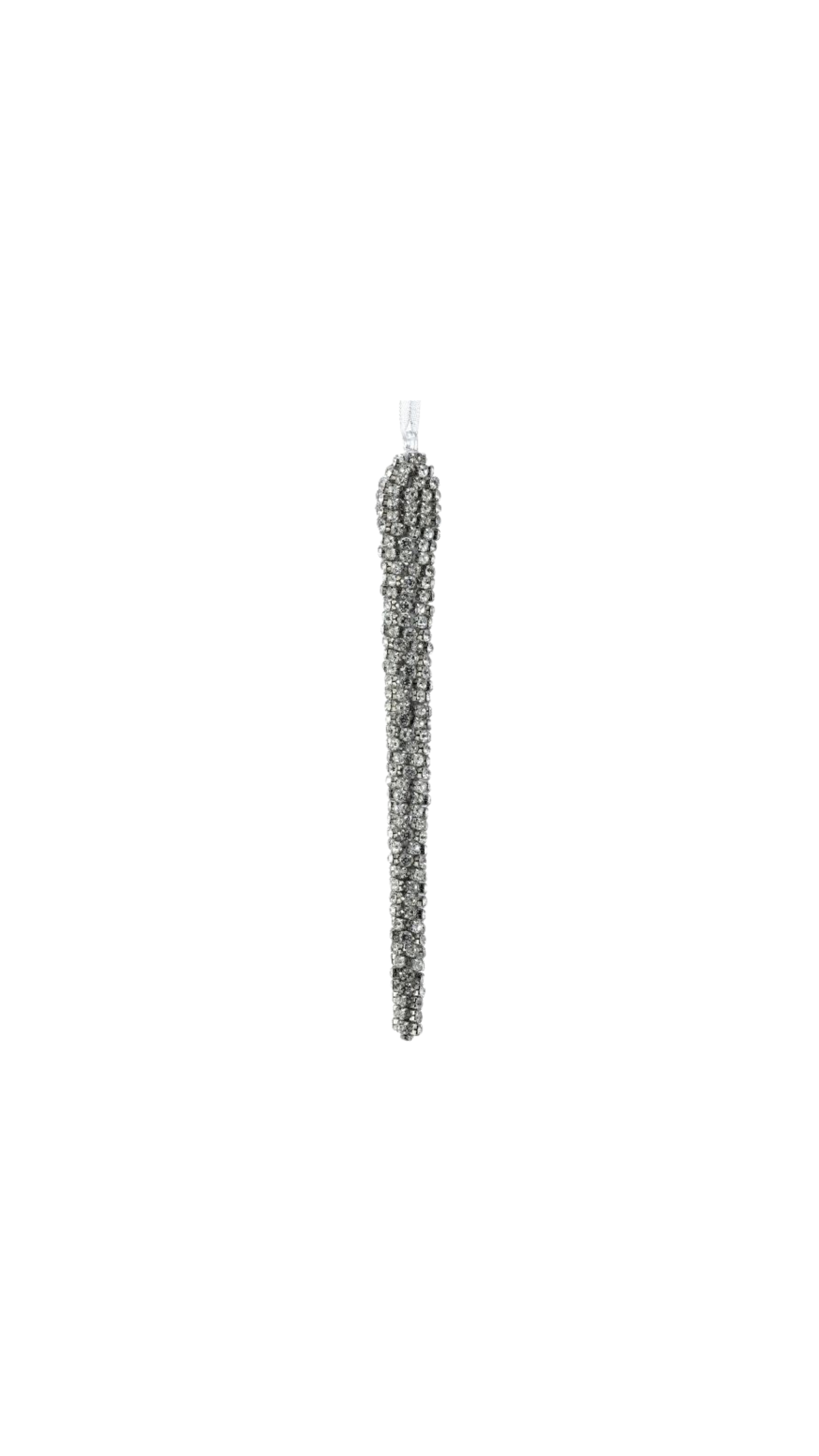Faux Diamond Icicle Ornament - Clear/Silver (11"), full view on white