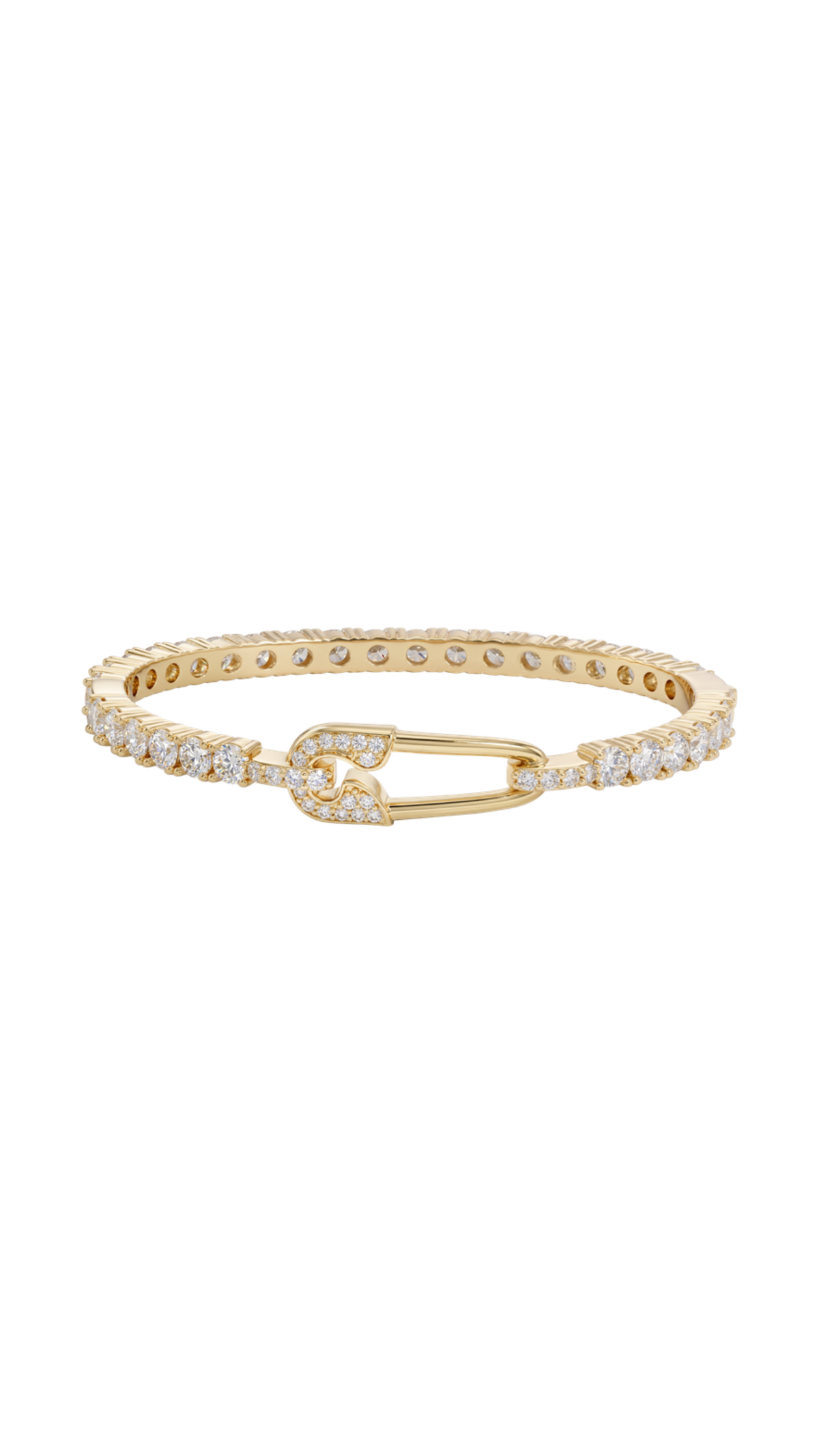 Safety Pin Tennis Cuff, full view on white