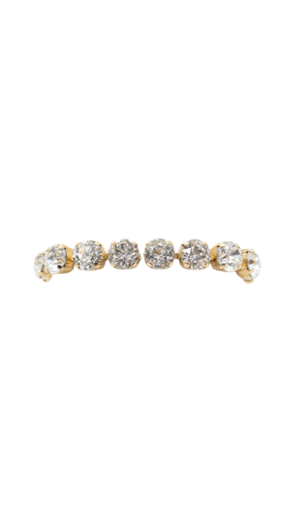 Magnetic Clear Rhinestone Bracelet, full view on white