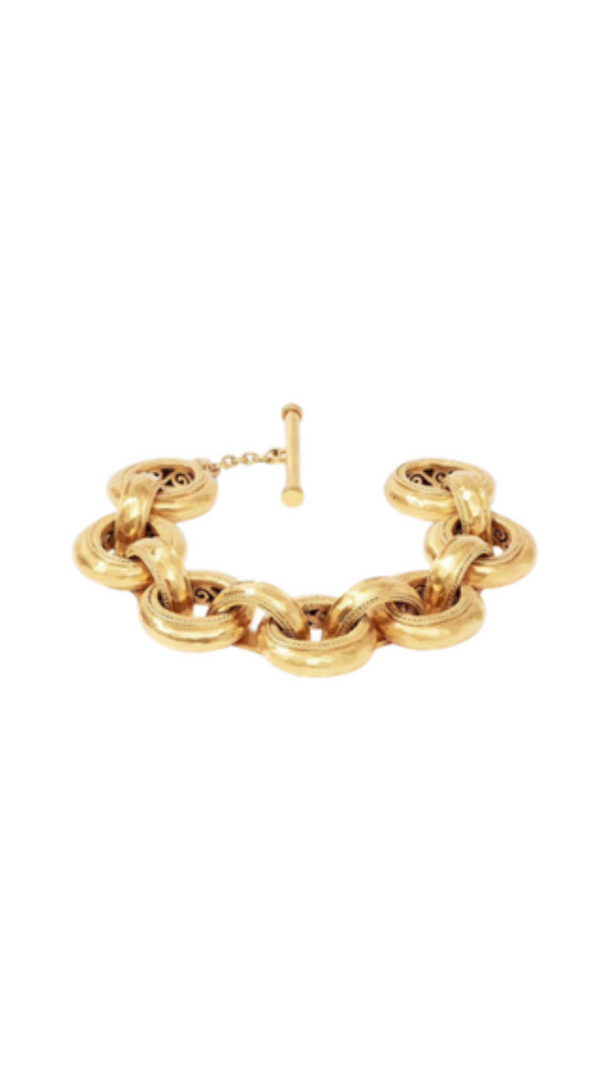 Cannes Demi Link Bracelet/Gold, full view on white