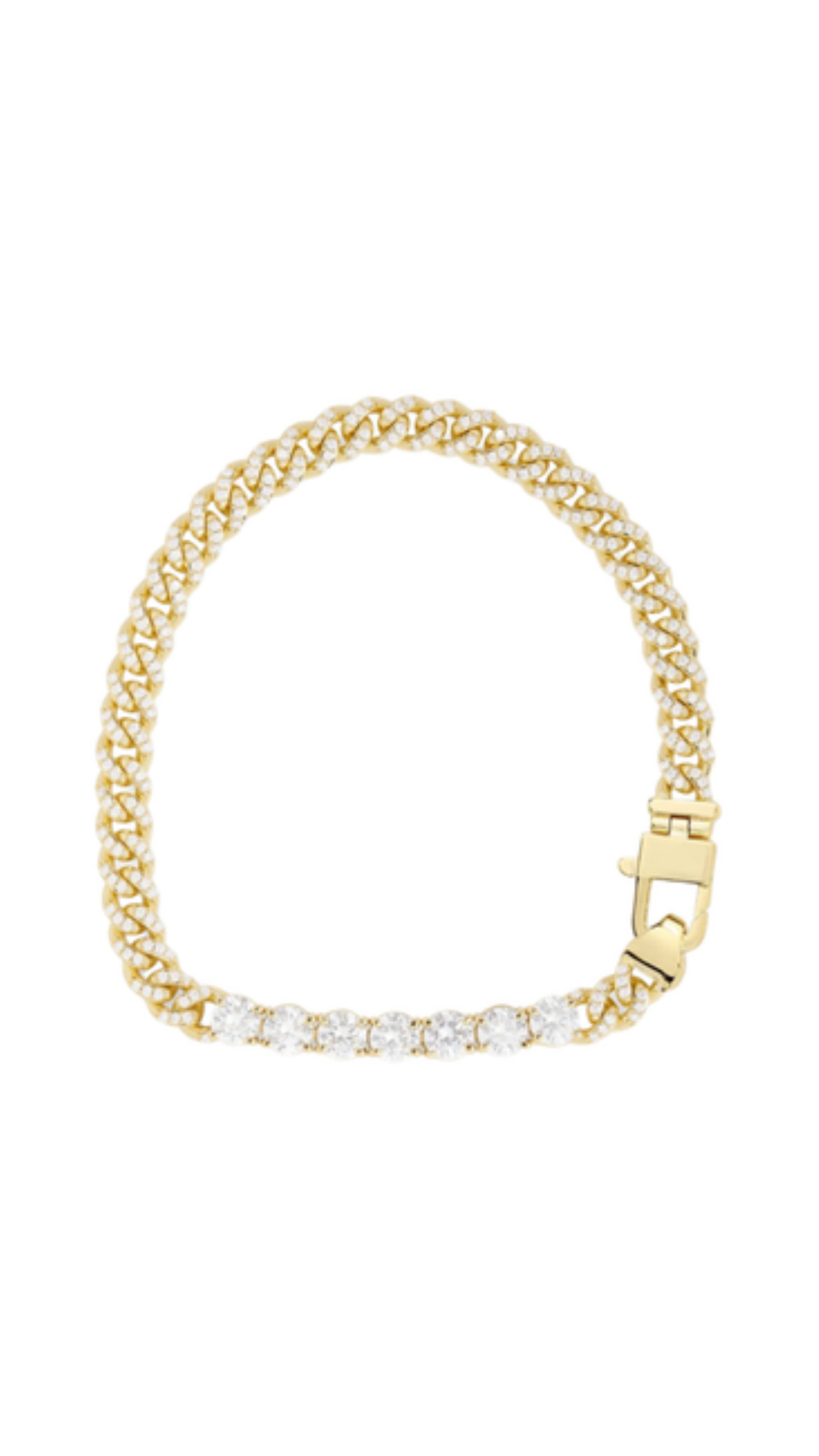 Pave Julian Loves Diamonds Bracelet, full view on white