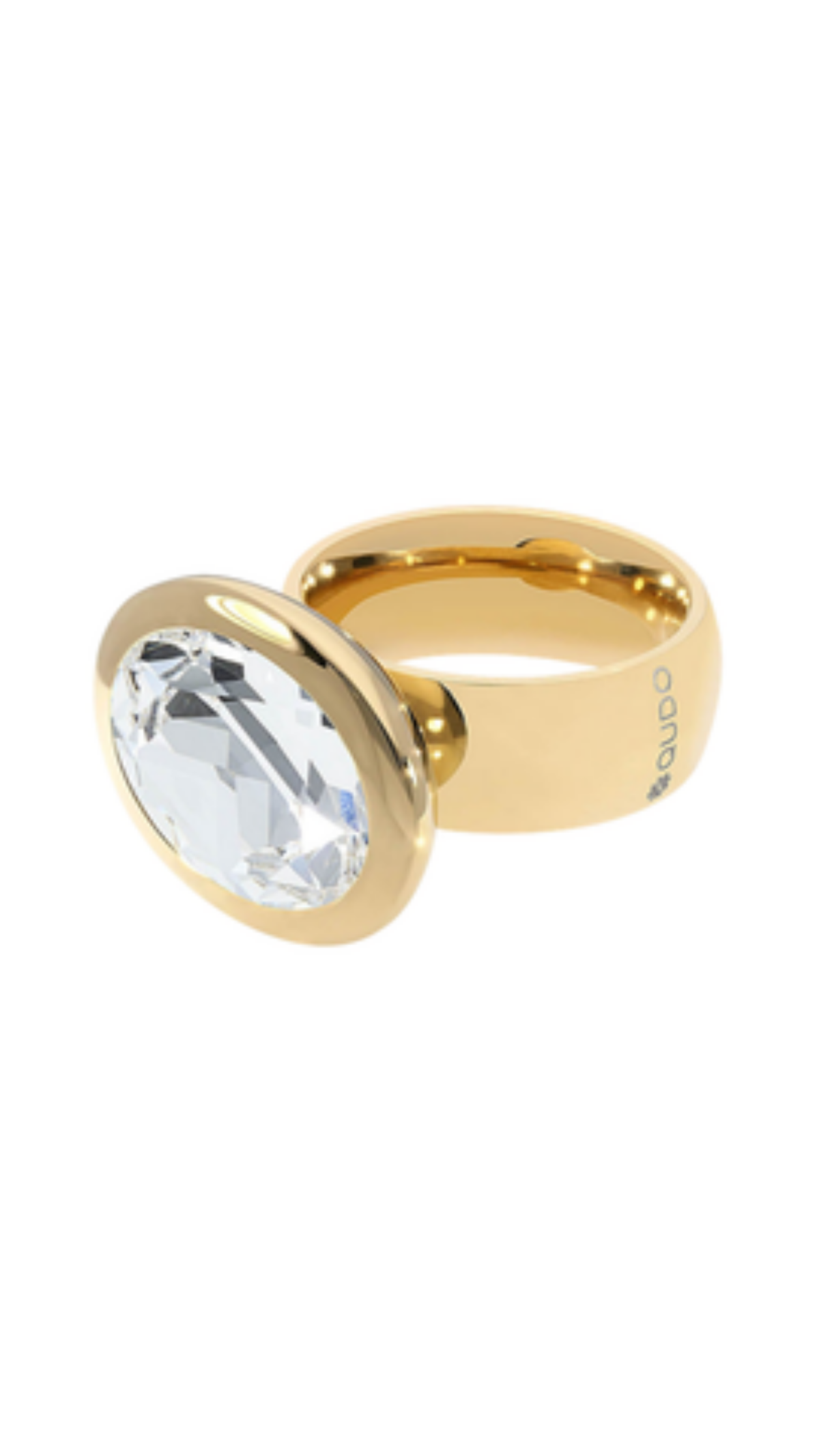 Tivola Big Crystal Ring - Crystal, full view on white