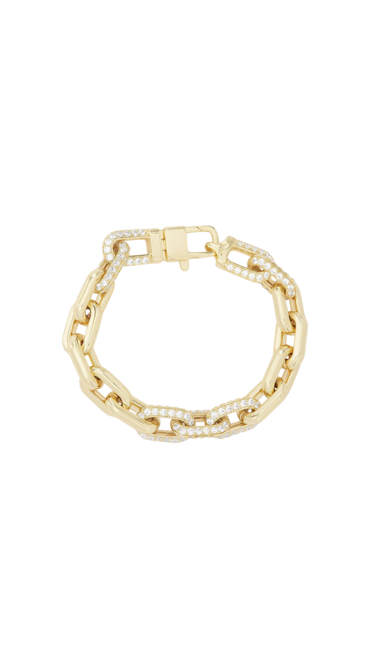 Frankie Pave Chain Bracelet, full view on white