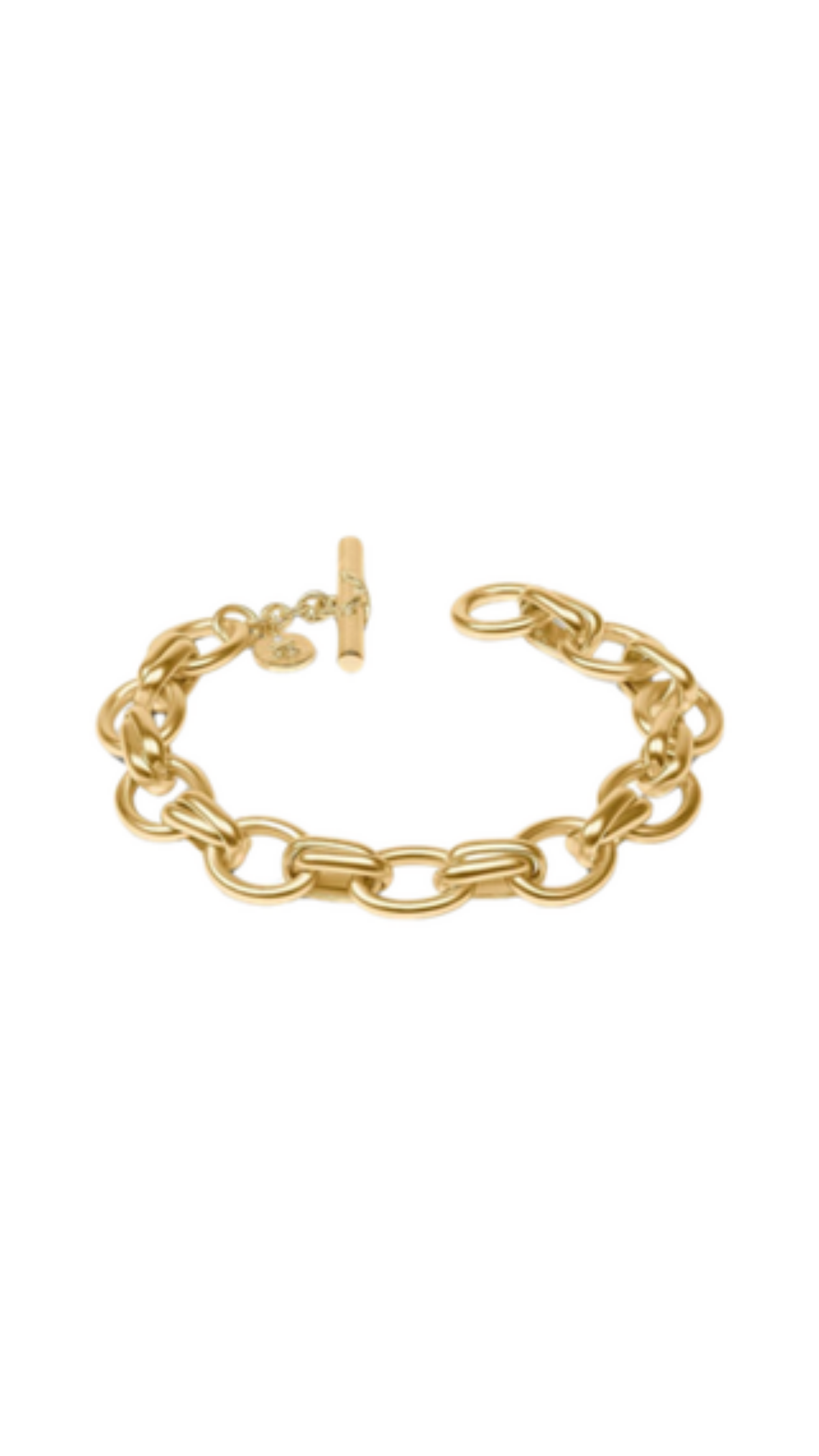 Essex Link Bracelet/Gold, full view on white