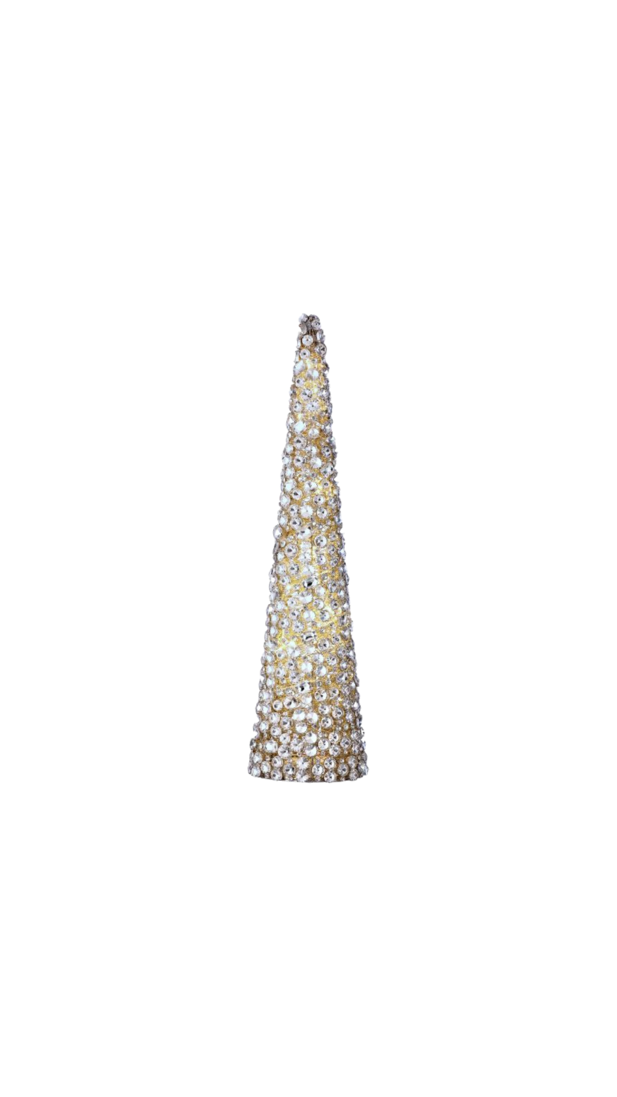 LED Faux Diamond Cone Tree - Clear/Silver (20"), full view on white