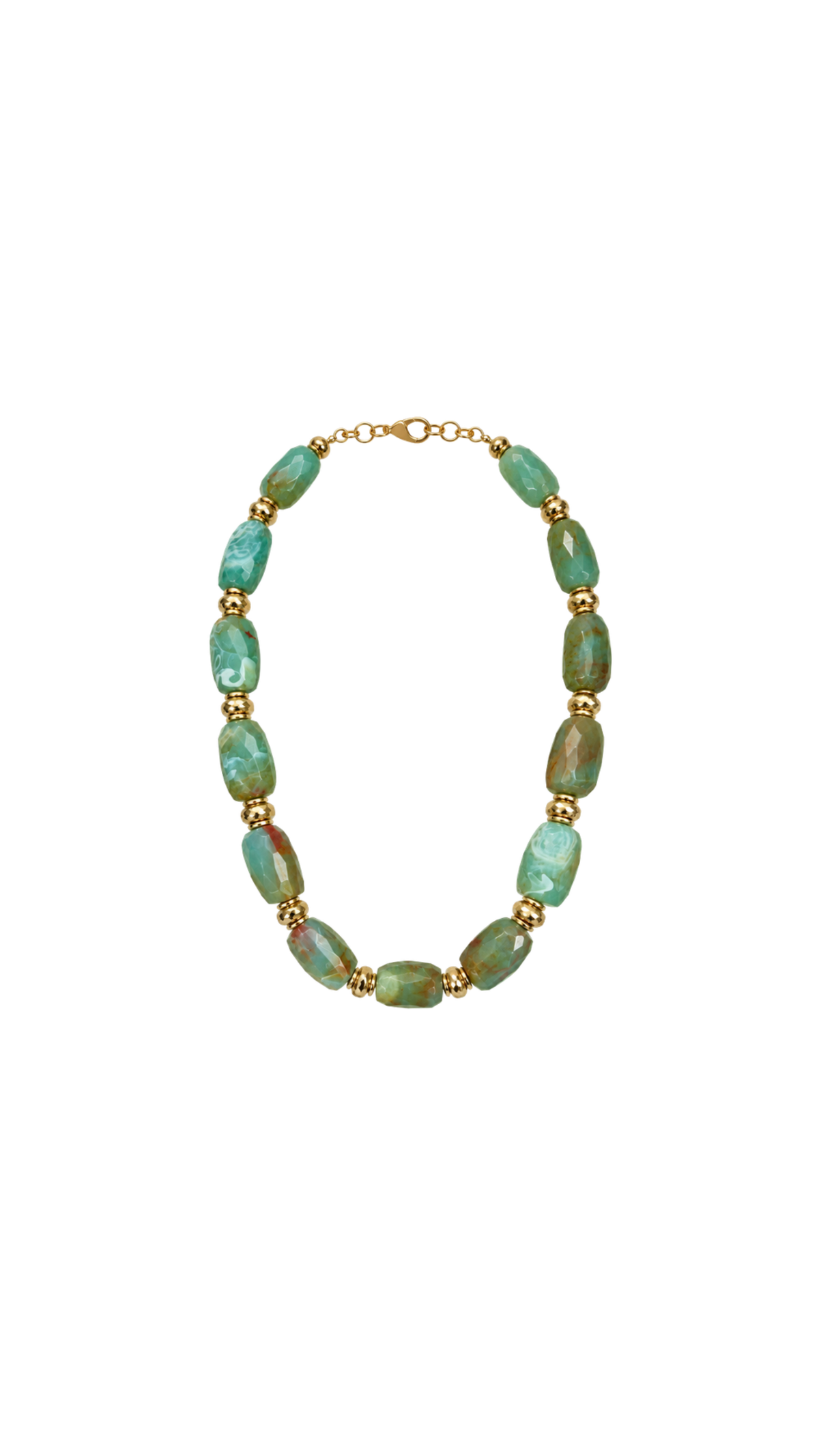 Chunky Nugget Bead Necklace, full view on white