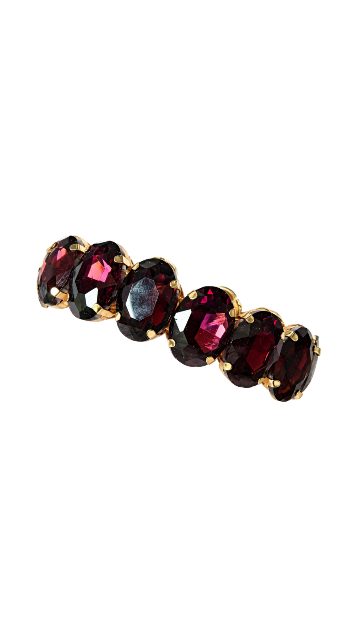 Jeweled Oval Stone Stretch Bracelet, full view on white