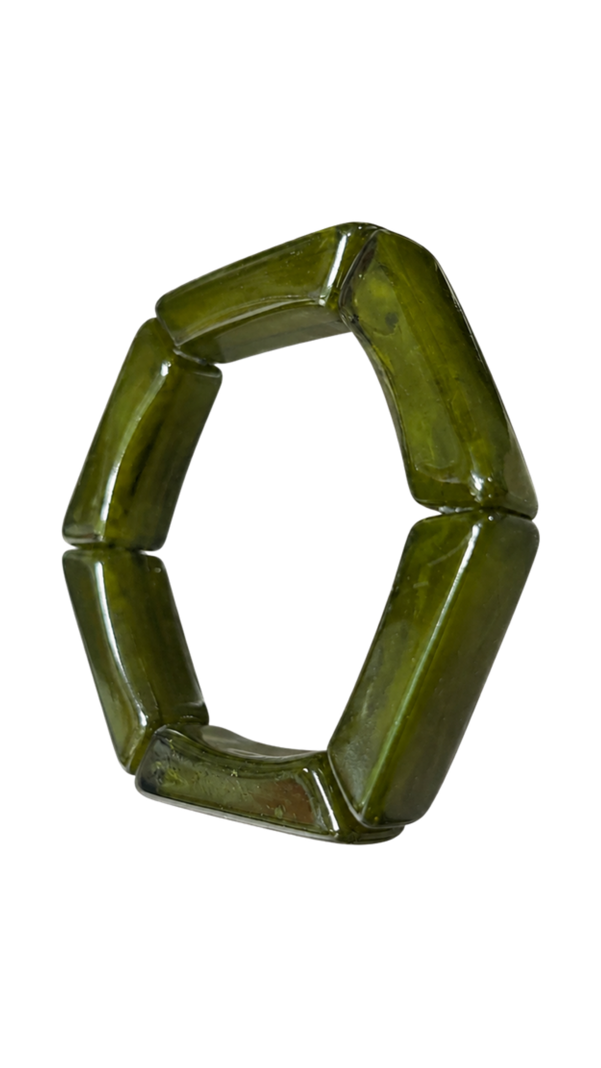 Chunky Resin Link Stretch Bracelet, full view on white