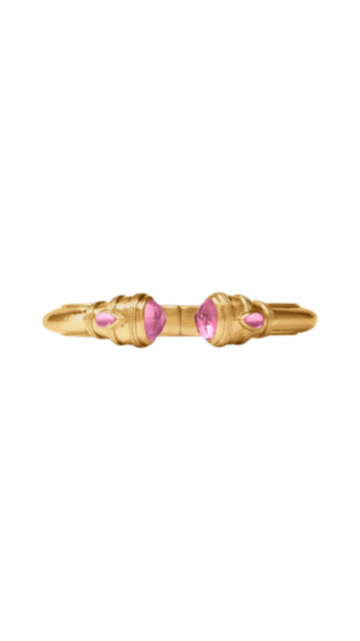 Cannes Demi Cuff/Iridescent Tourmaline Pink, full view on white