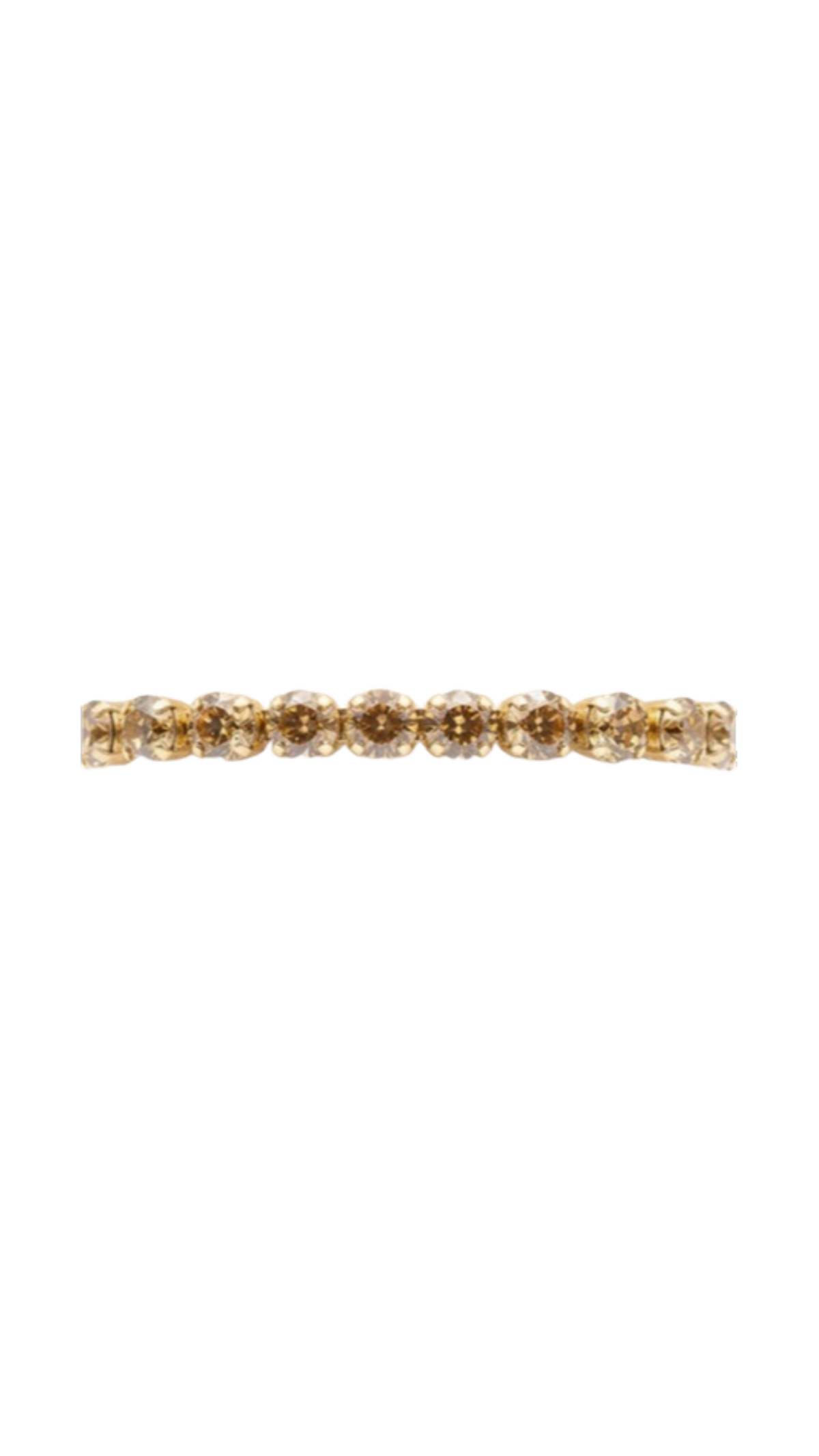 Champagne Rhinestone Stretch Bracelet, full view on white
