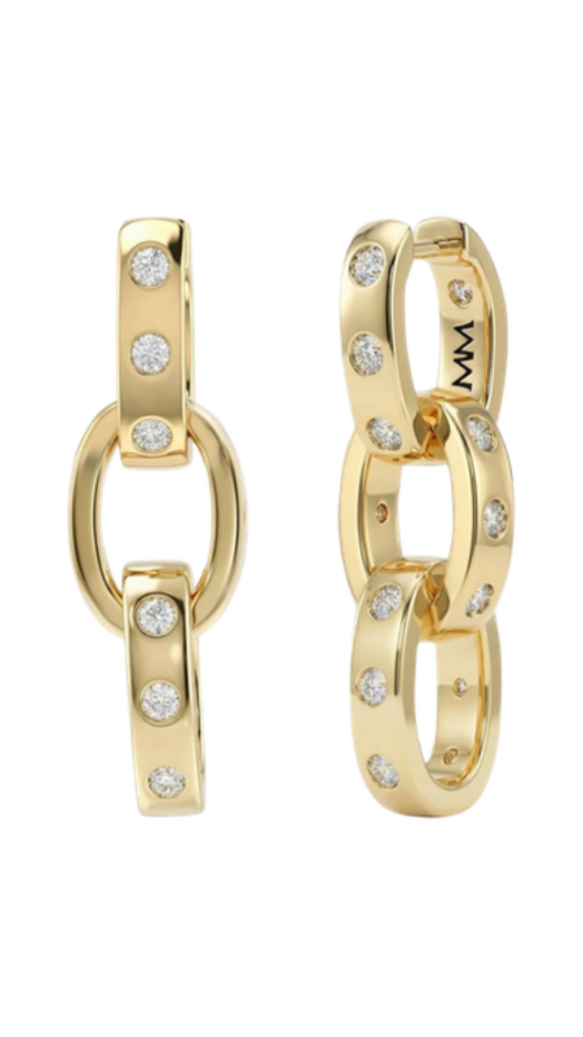 Ashley Chain Convertible Earring, full view on white