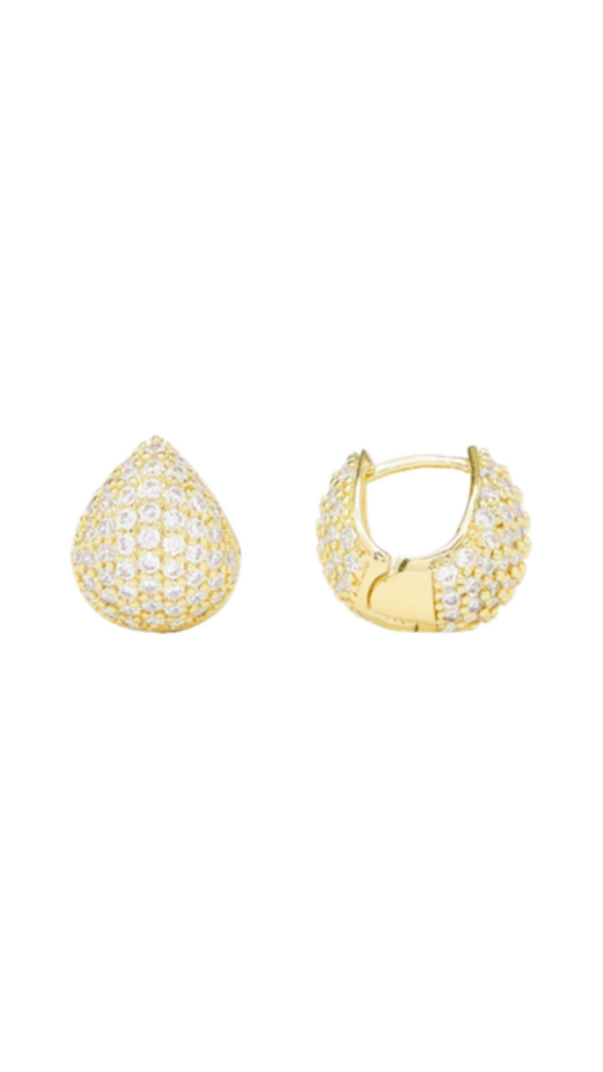 Lil' Norah Pavé Earrings, full view on white