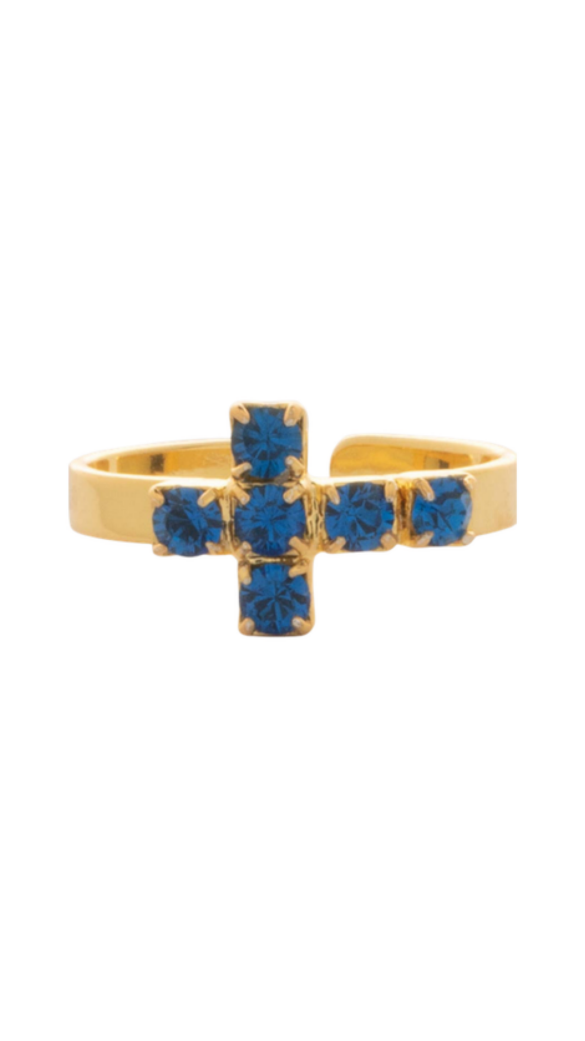 Carly Cross Band Ring, full view on white
