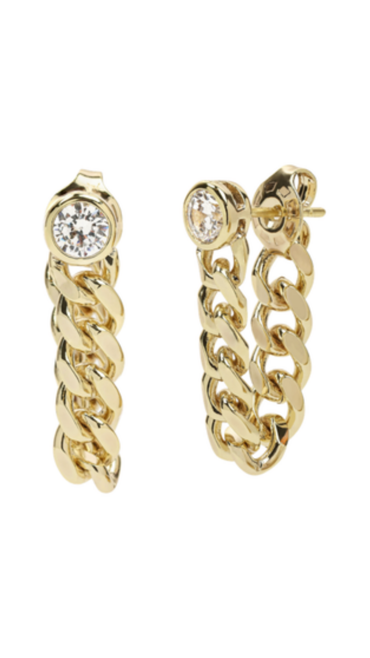 Julian Soft Chain Hoops, full view on white