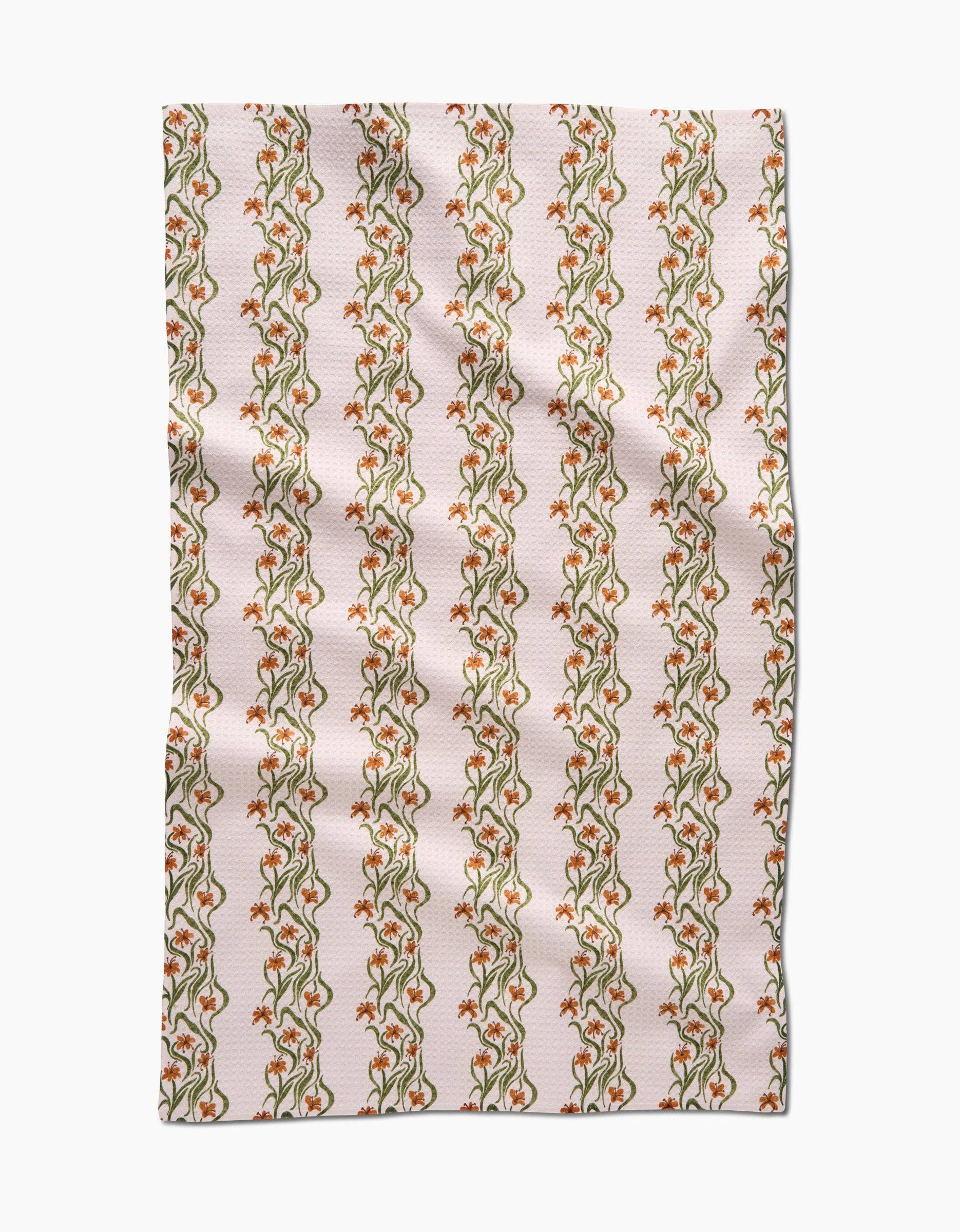 Floral Fall Stripe Tea Towel - The BLVD