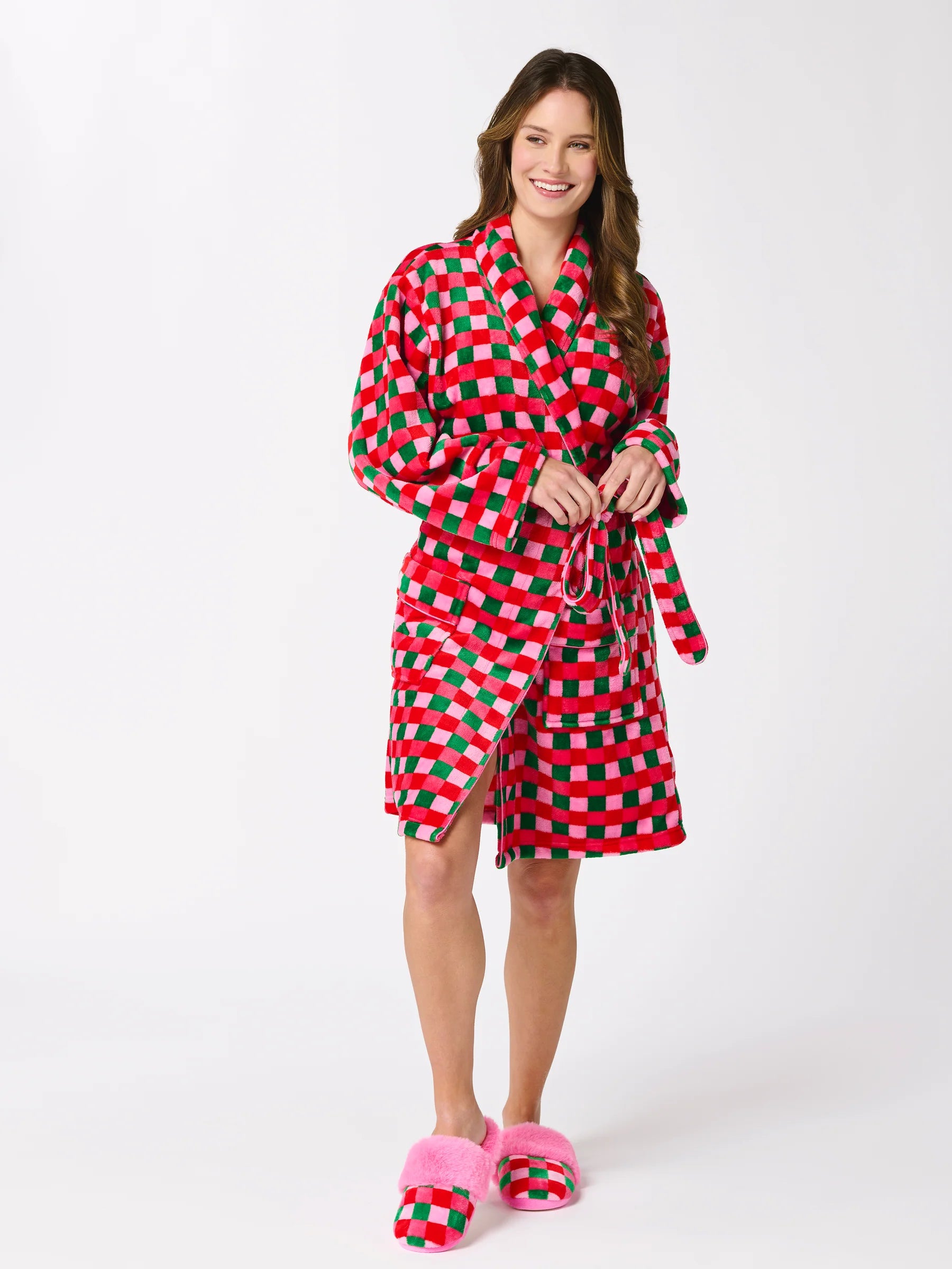 Christmas Checkerboard Plush Robe - The BLVD