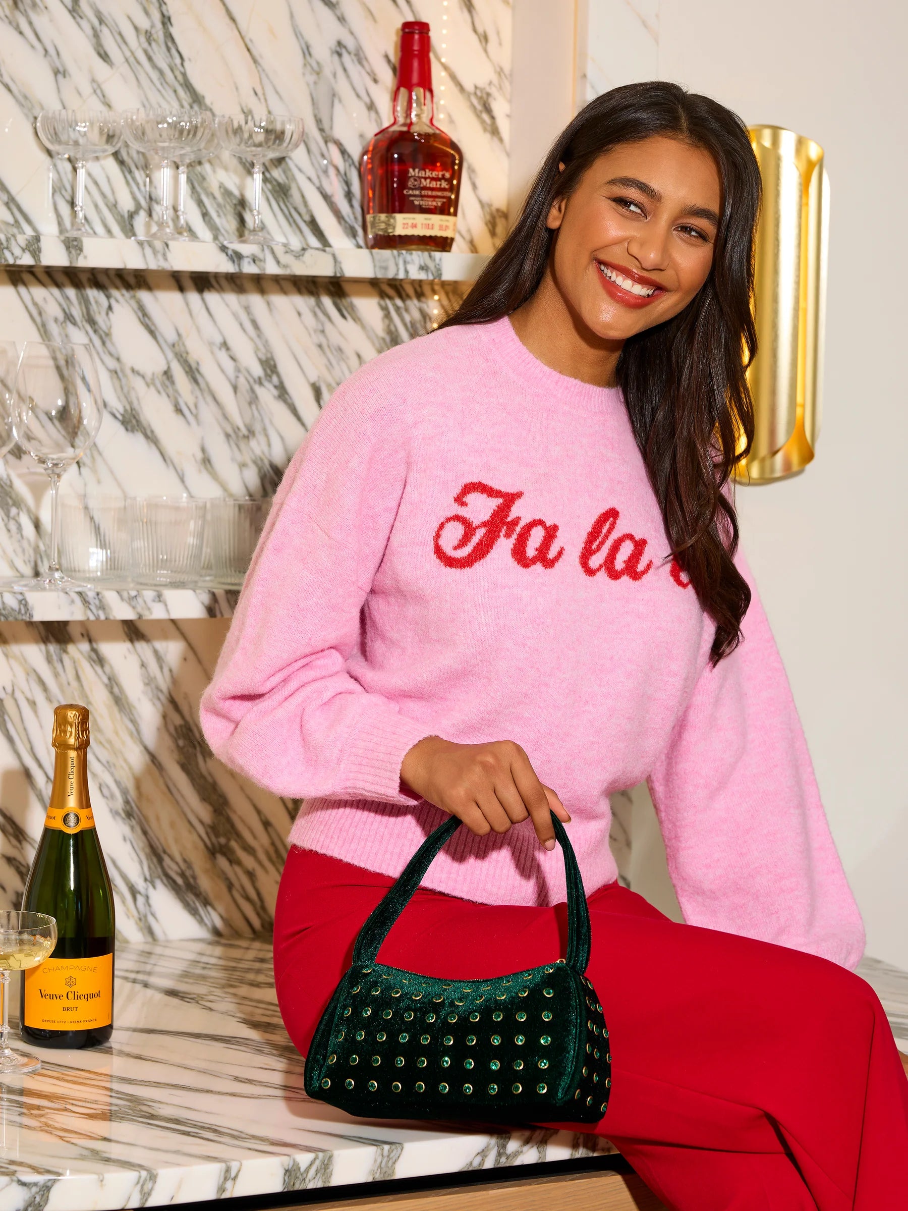 FA LA LA Sweater/Blush