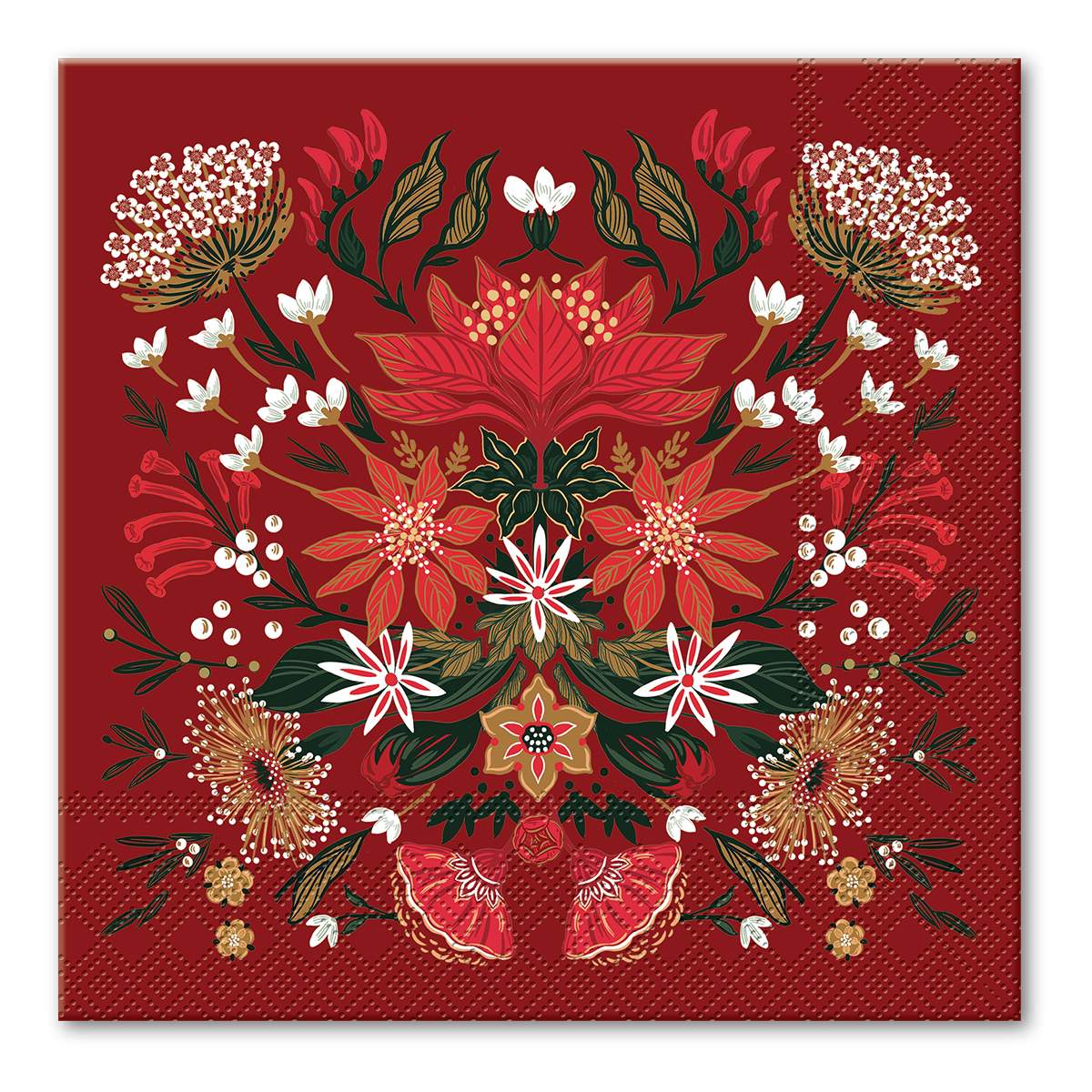 Christmas Garden full-color paper luncheon napkins, pack of 20, original product photo