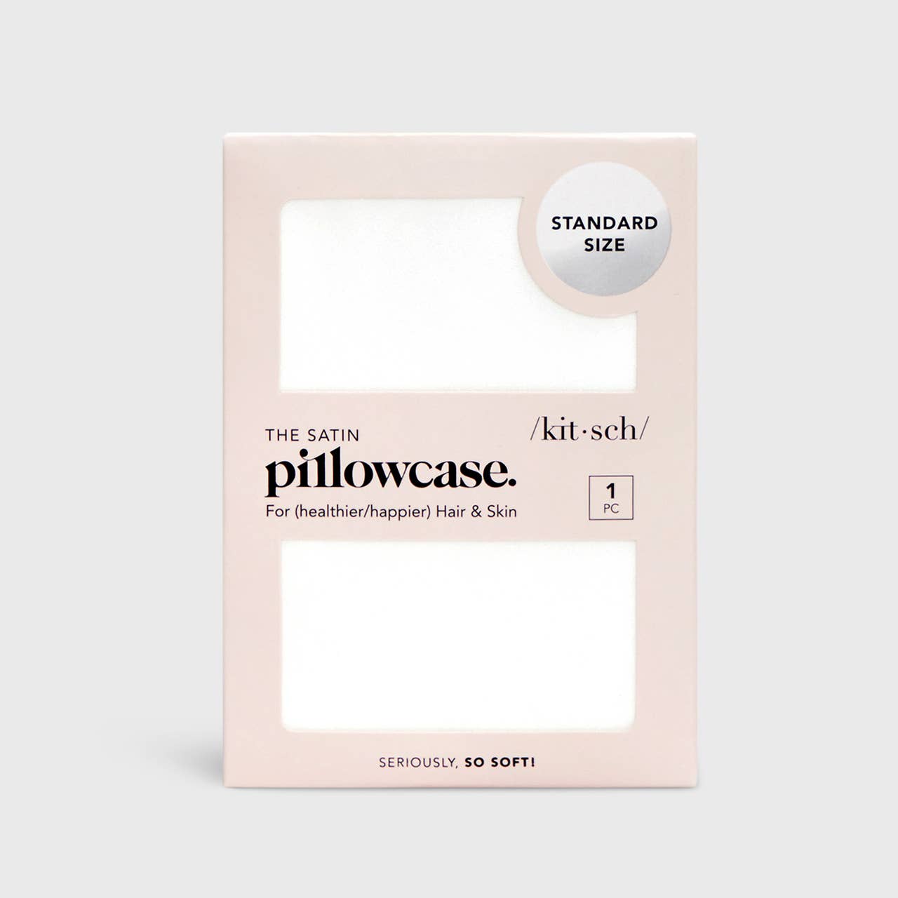 Satin pillowcase standard in ivory product photo - detail view - BLVD Boutik