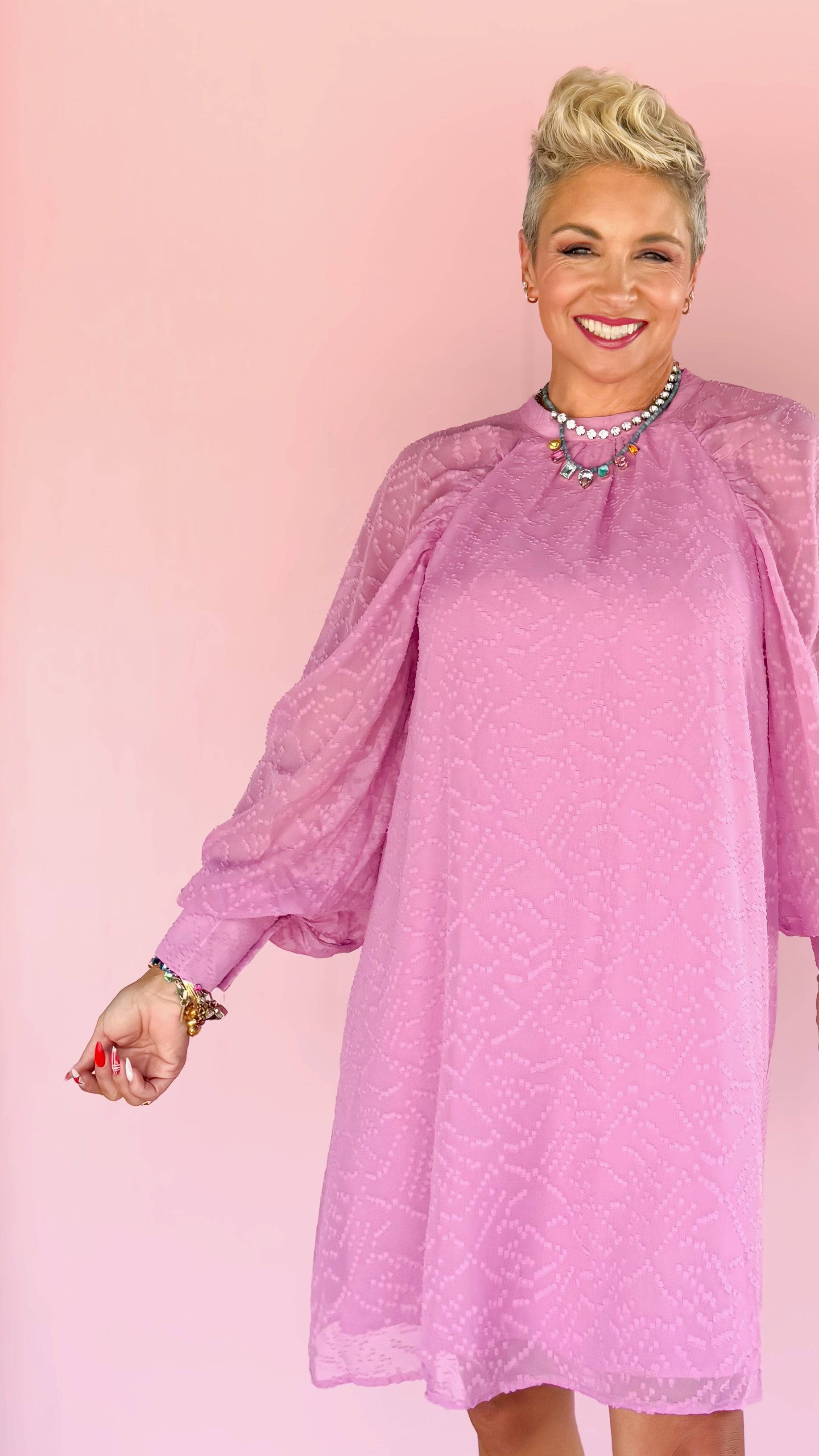 Veronica Textured Dress/Pink - The BLVD