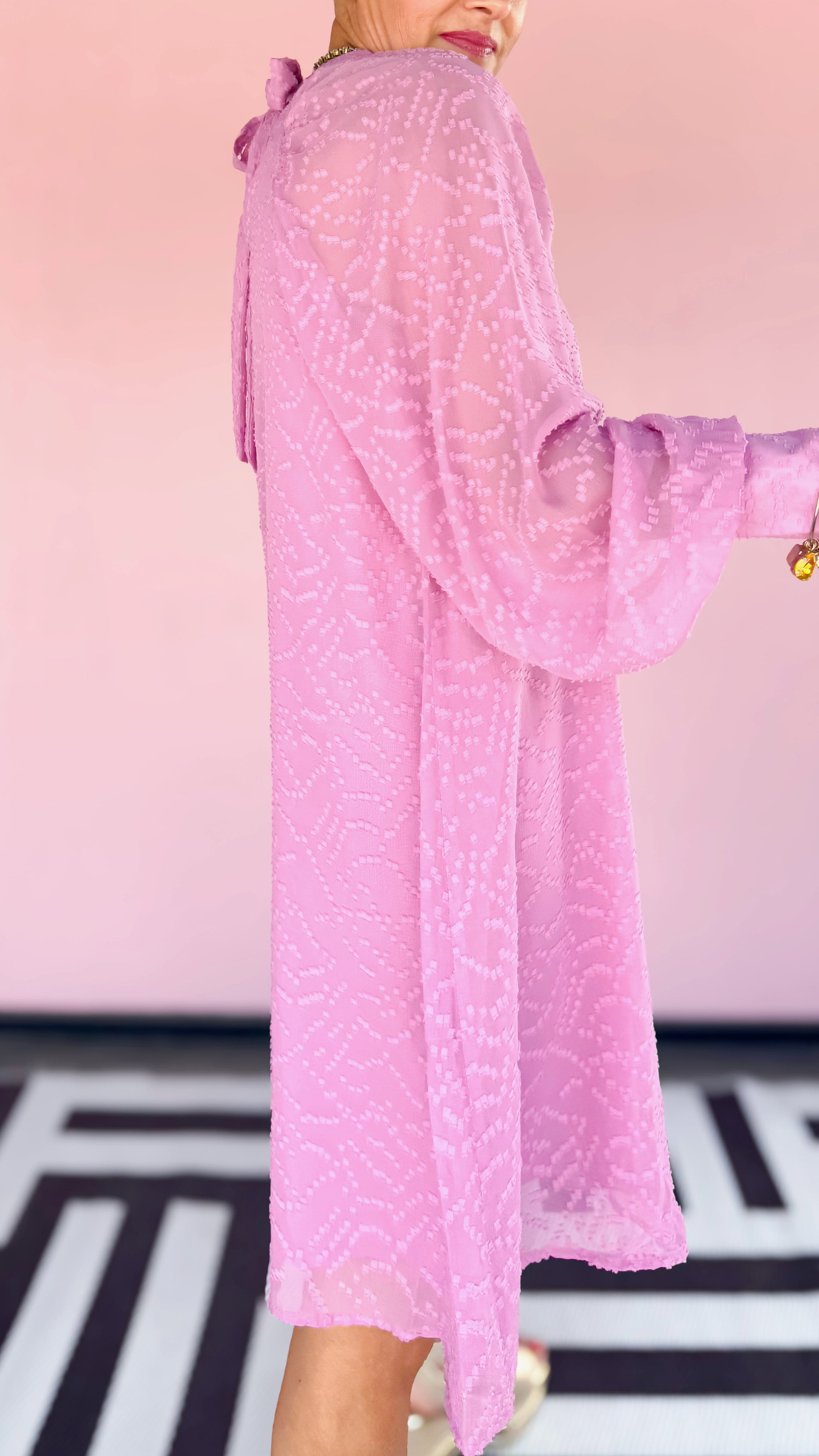 Veronica Textured Dress/Pink - The BLVD