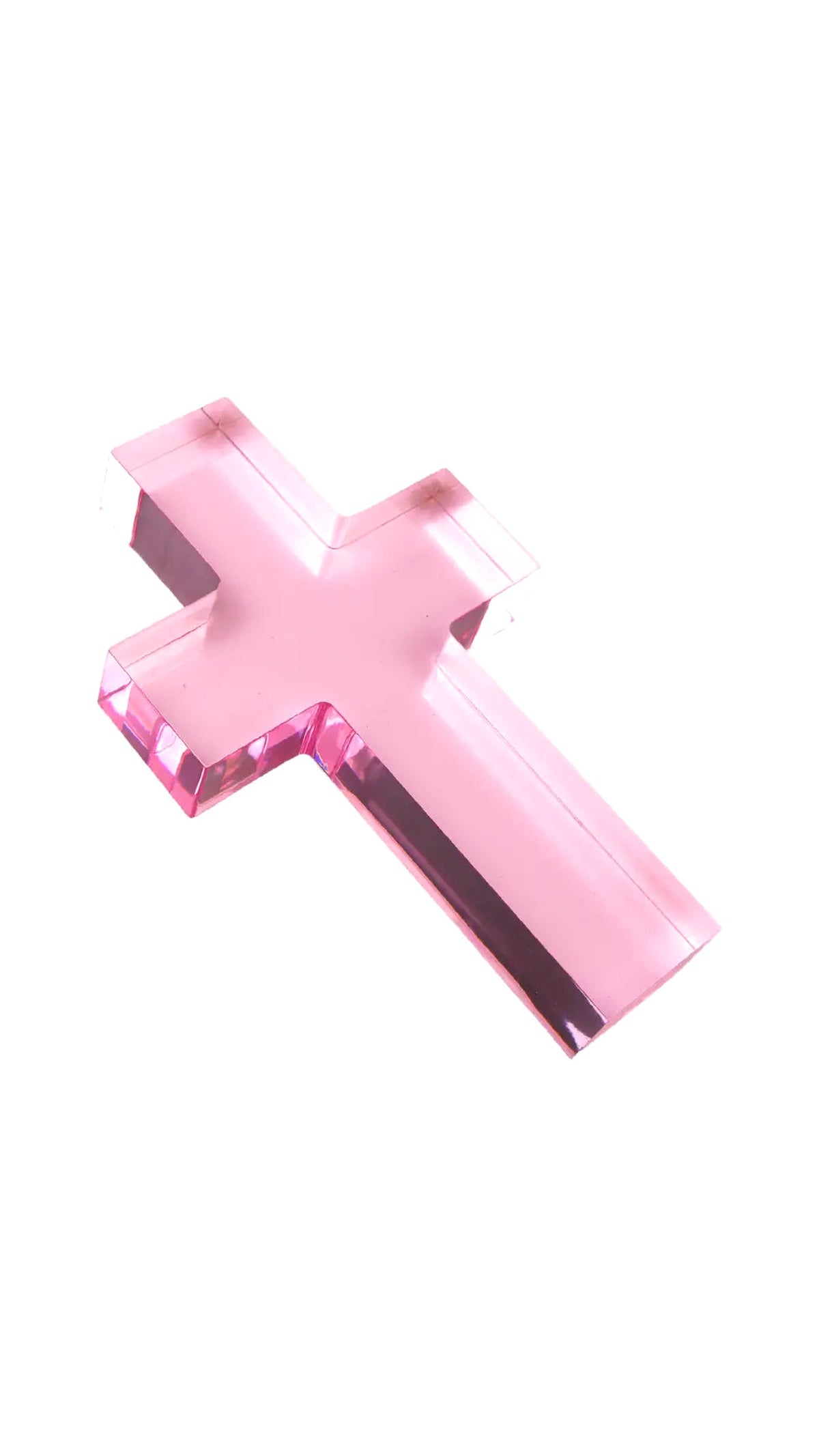 Pink Large Cross Acrylic Weight - The BLVD