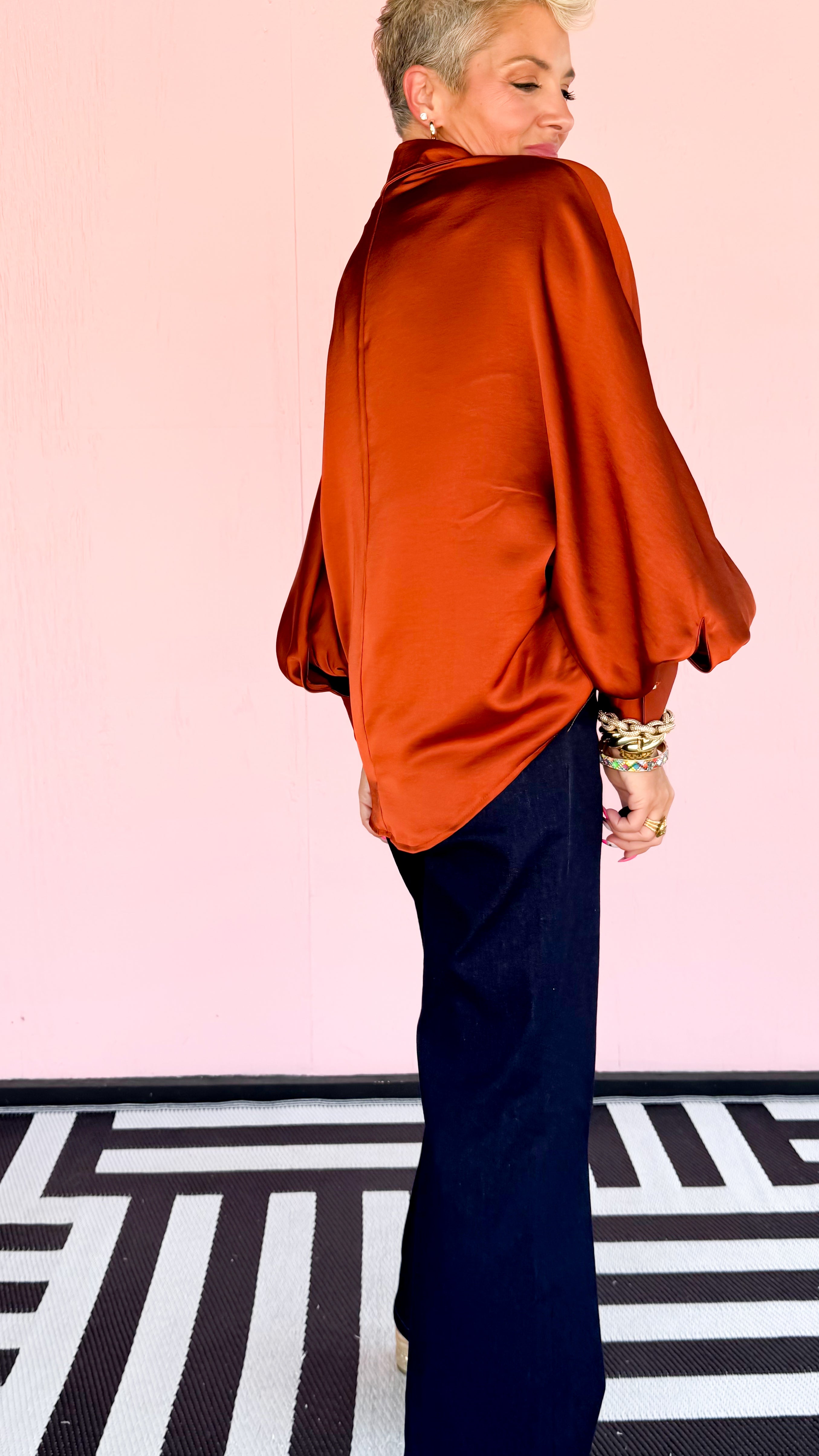 Voluminous Sleeve Top/Rust