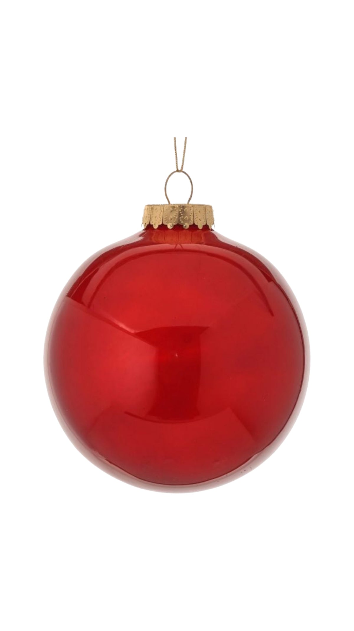 Glass-Look Plastic Ball Ornament - Red (6") - The BLVD