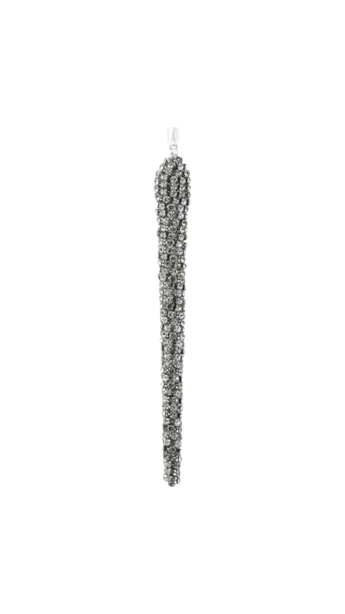 Faux Diamond Icicle Ornament - Clear/Silver (11") - The BLVD