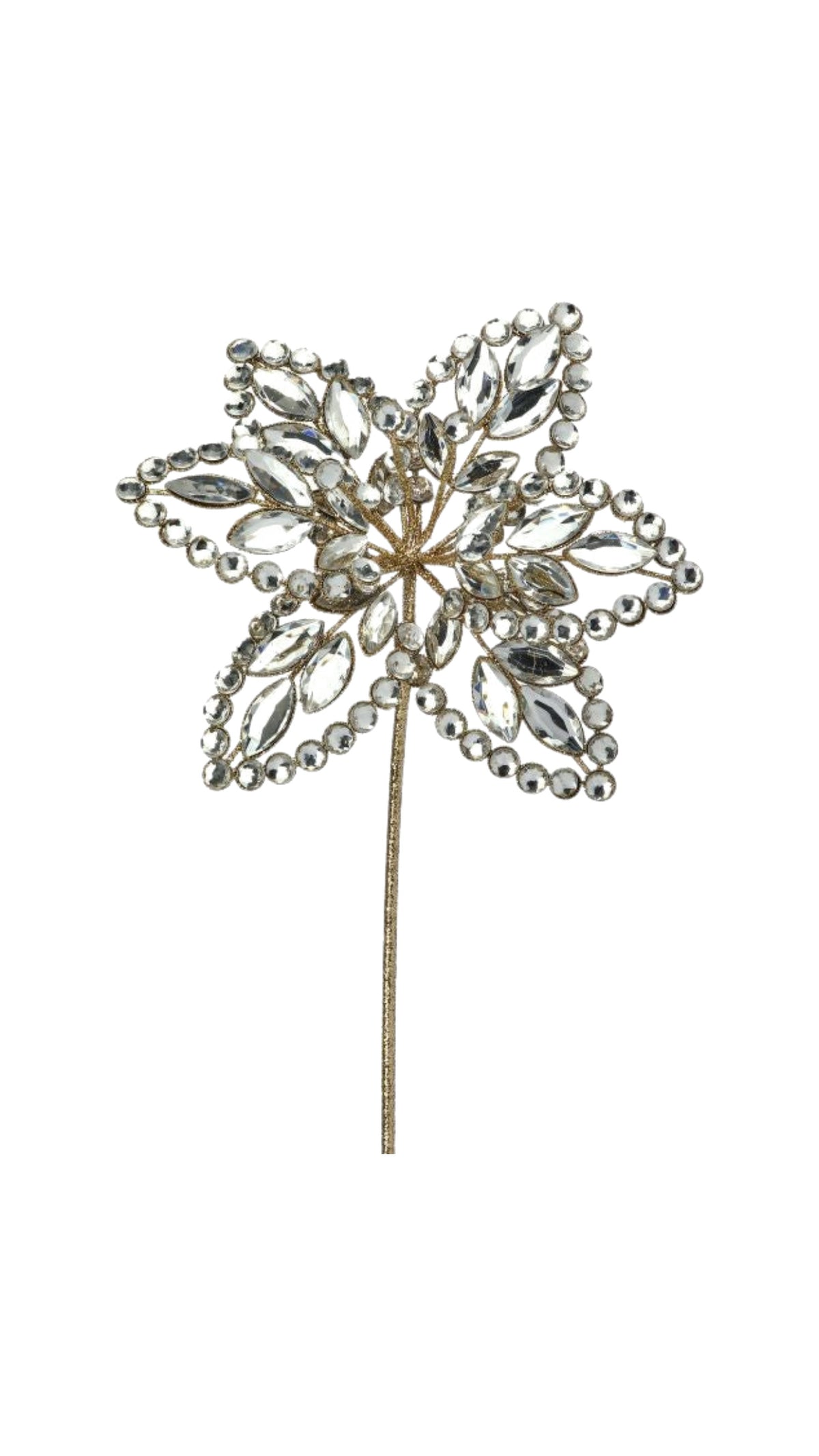 Heavy Jewel Flower Stem - Champagne (18") - The BLVD