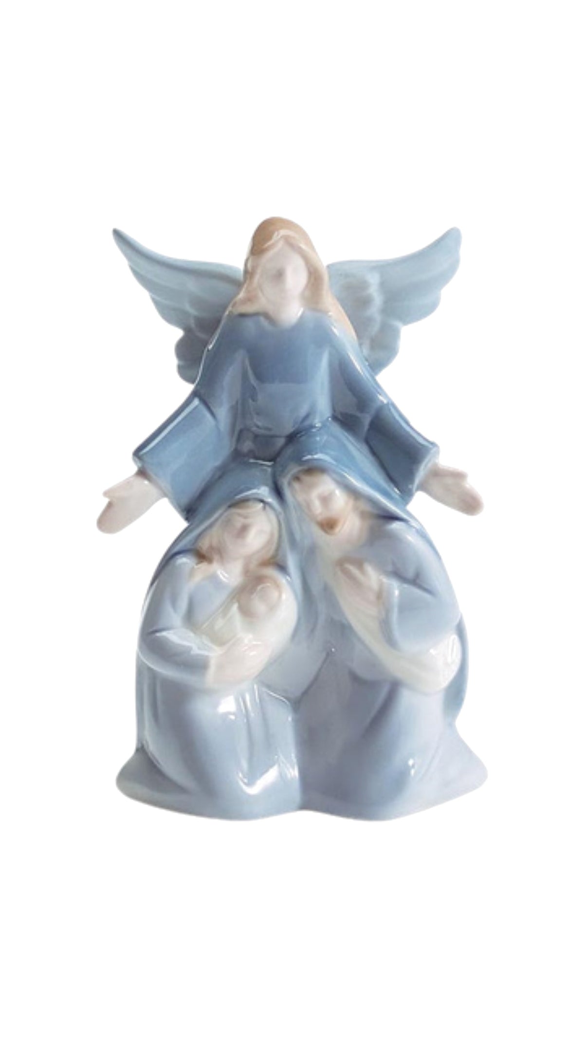 Blue & White Ceramic Holy Family Figurine - The BLVD