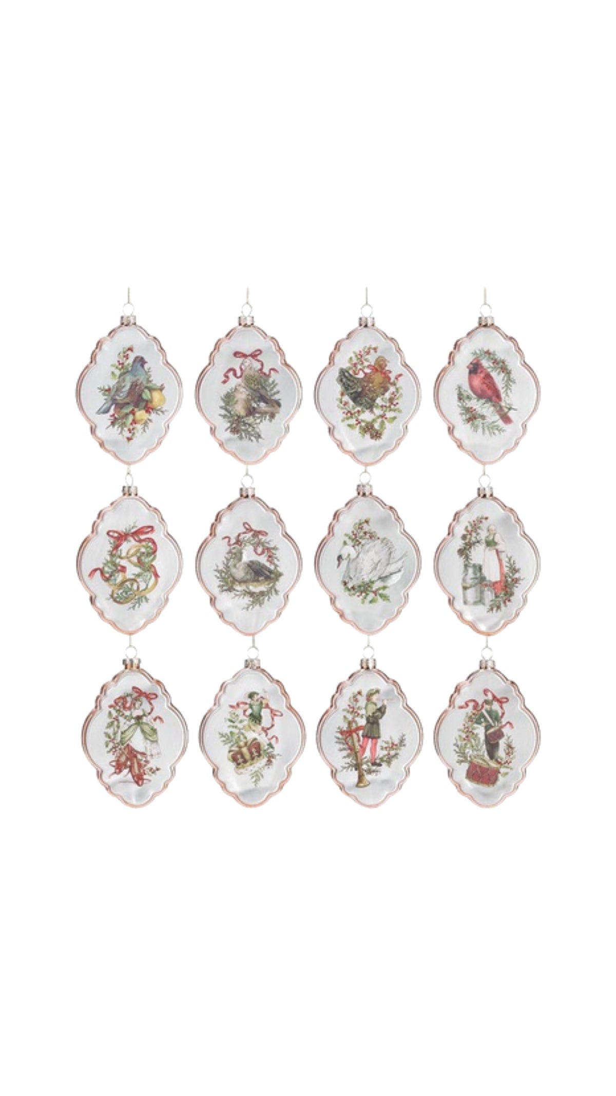 12 Days of Christmas Glass Ornament Set - The BLVD