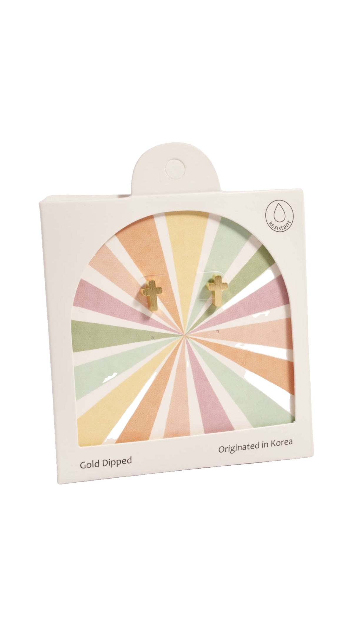 Gold-Dipped Cross Stud Earrings - The BLVD